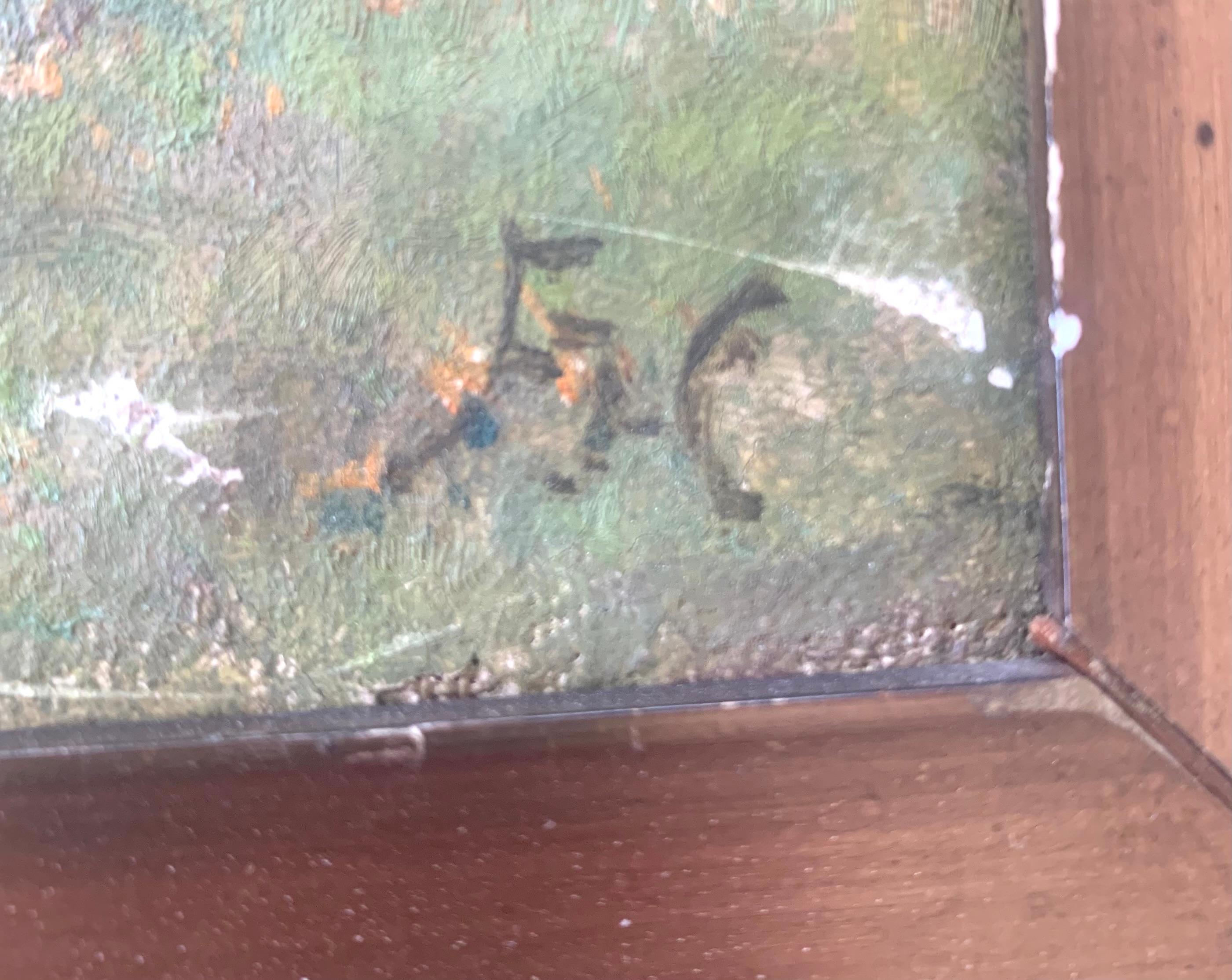 Ancienne peinture à l'huile danoise de paysage avec moulin à vent près de la mer en été en vente 3