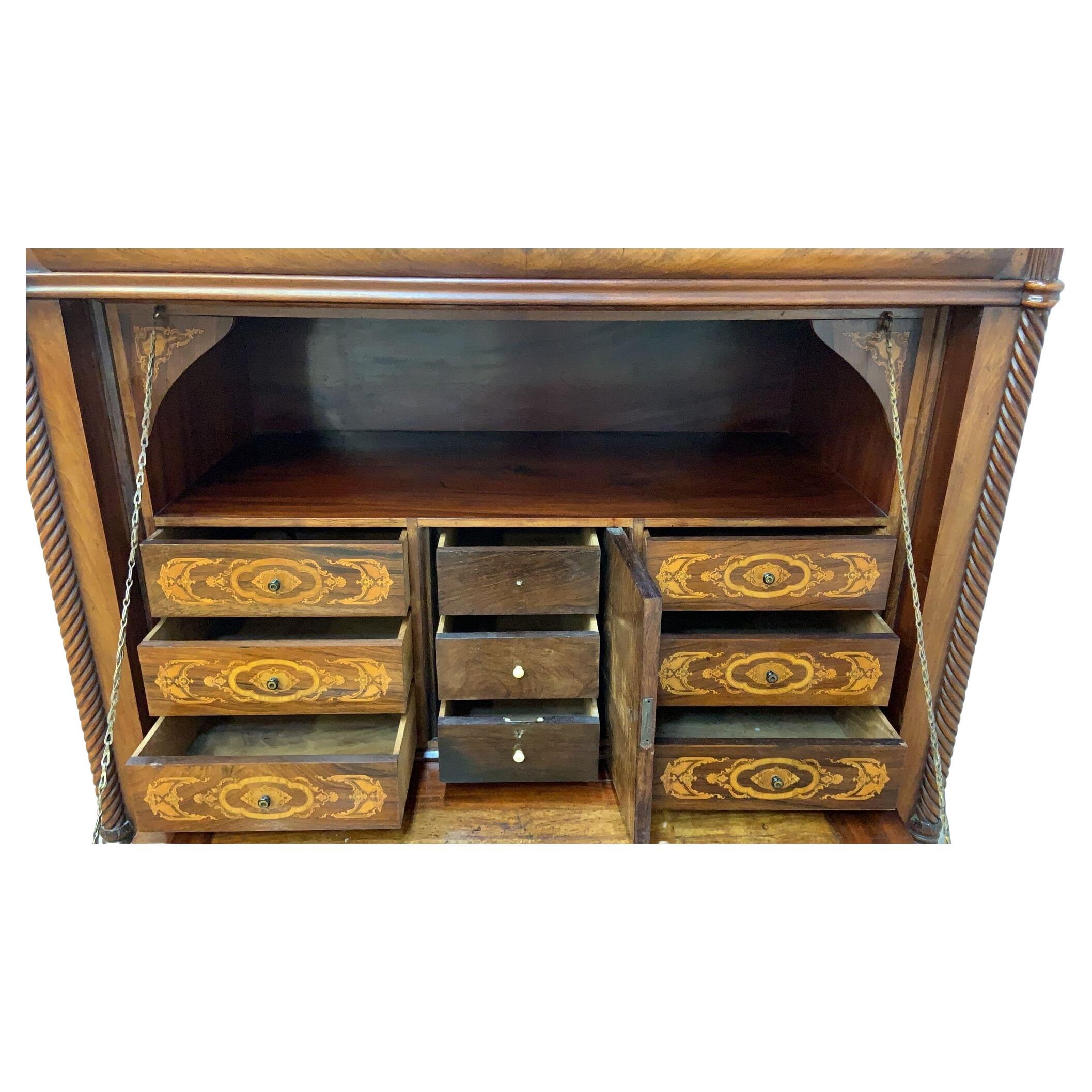 Antique Danish Louis Philippe Empire Style Mahogany Secretary Desk

This exquisite 19th-century secretary desk beautifully combines the influence of the Louis Philippe and Danish Empire styles, resulting in a piece of timeless elegance. Crafted from