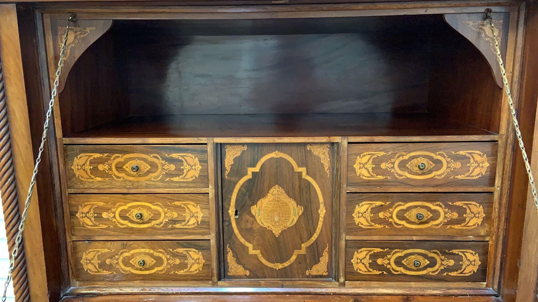 Antique Danish Louis Philippe Empire Style Mahogany Secretary Desk For Sale 2