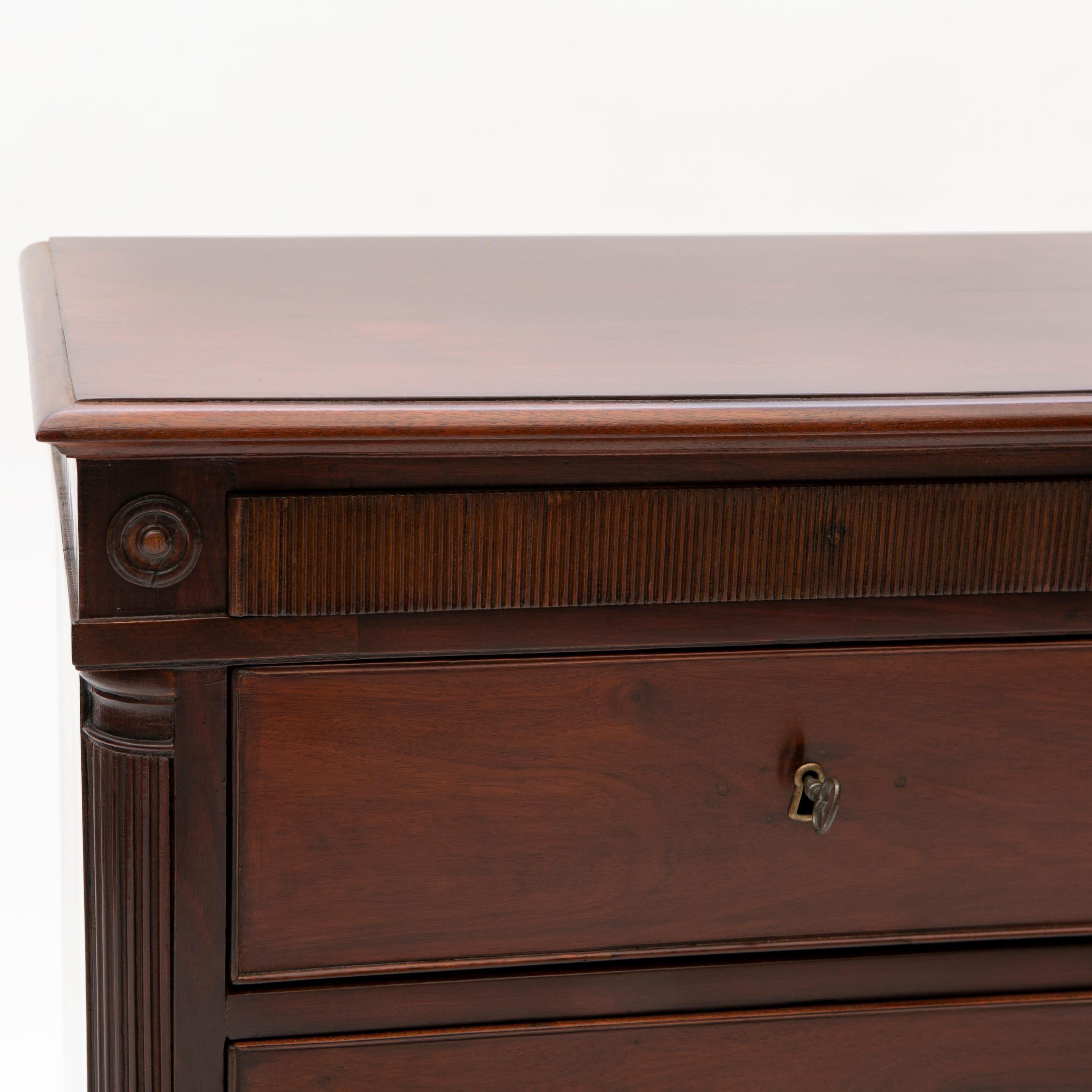 Antique Danish Louis XVI Mahogany Chest of Drawers For Sale 2