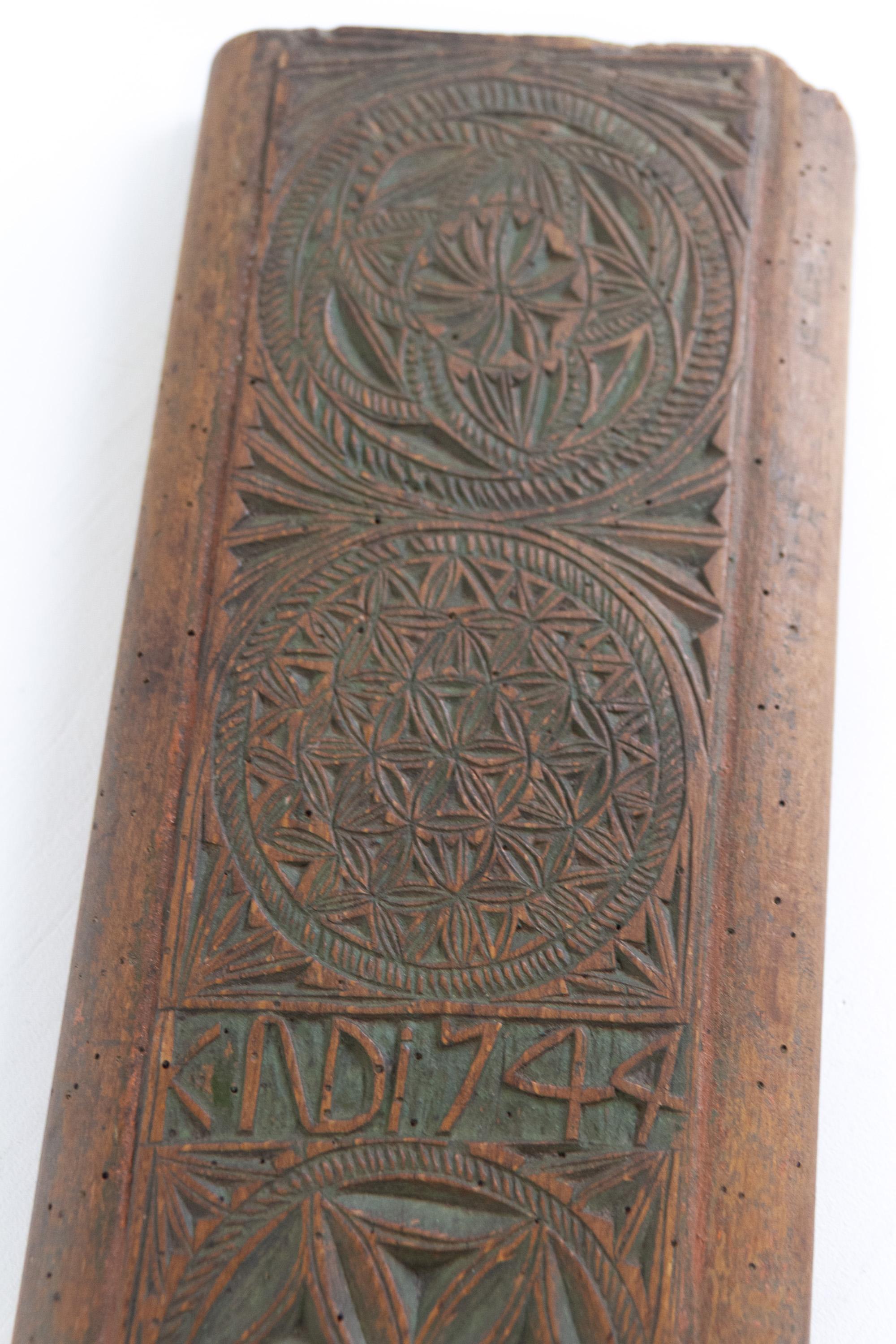 XVIIIe siècle Ancien jeton d'amour danois avec cheval stylisé datant de 1744. en vente