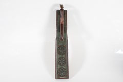 Antique Danish Mangle Board Wedding Love Gift Painted Wood, Horse Handle, 1803