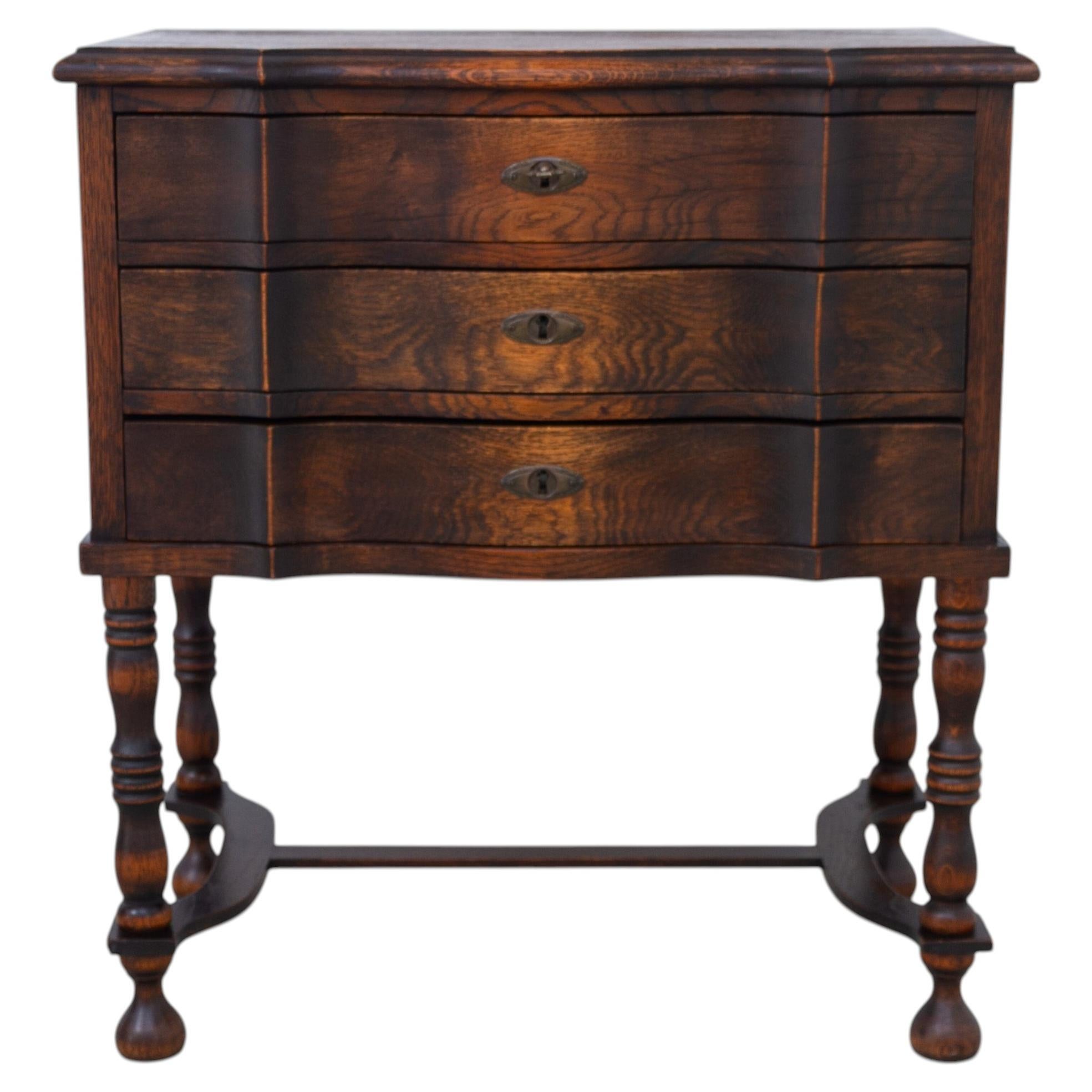 Antique Danish Oak Chest of Drawers, 1910s.