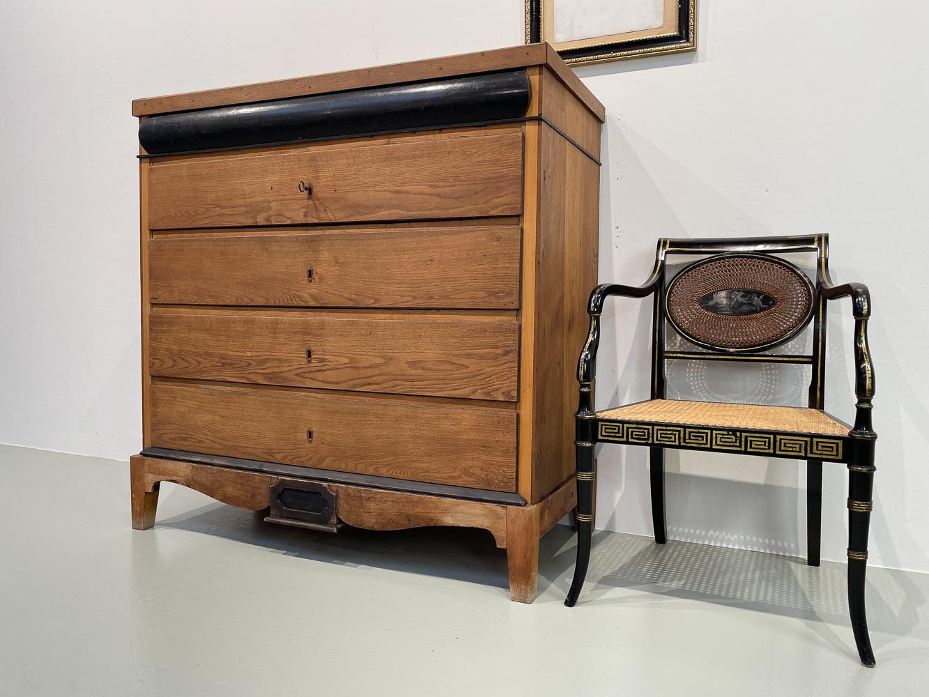 Antique Danish Oak Chest of Drawers, ca. 1800. For Sale 14