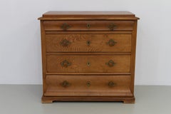 Antique Danish Oak Commode, 1850s.