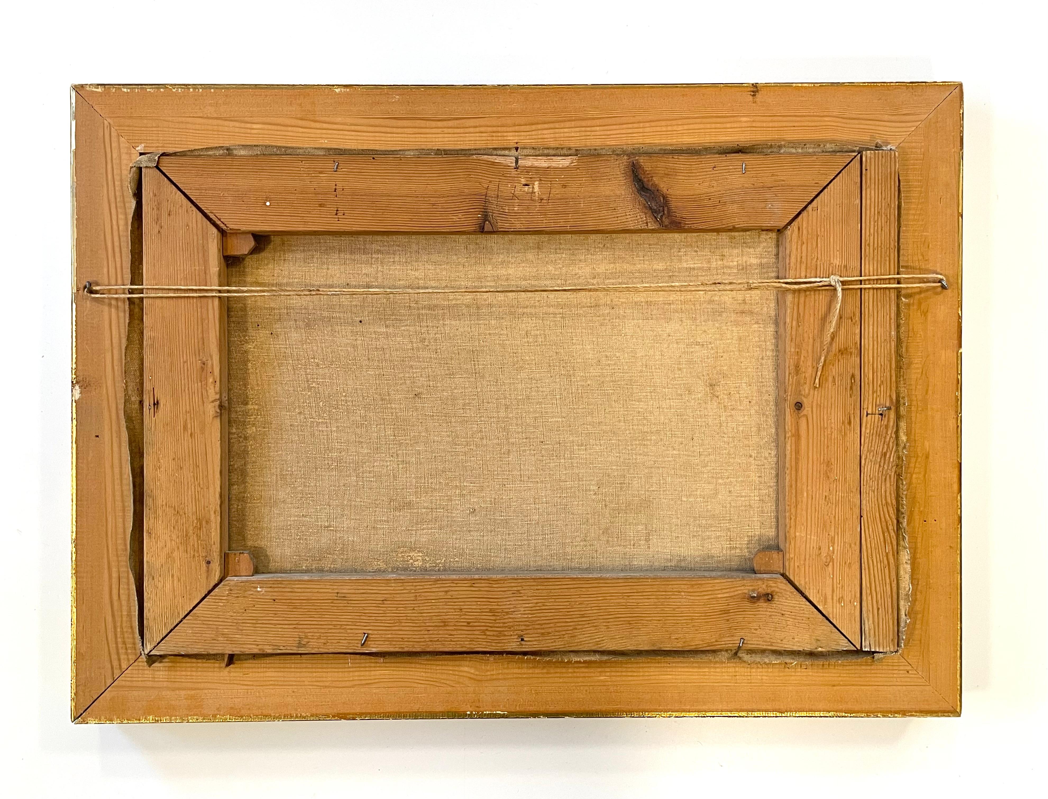 Ancienne peinture à l'huile danoise originale des années 1920 représentant un paysage côtier dans des tons froids en vente 3