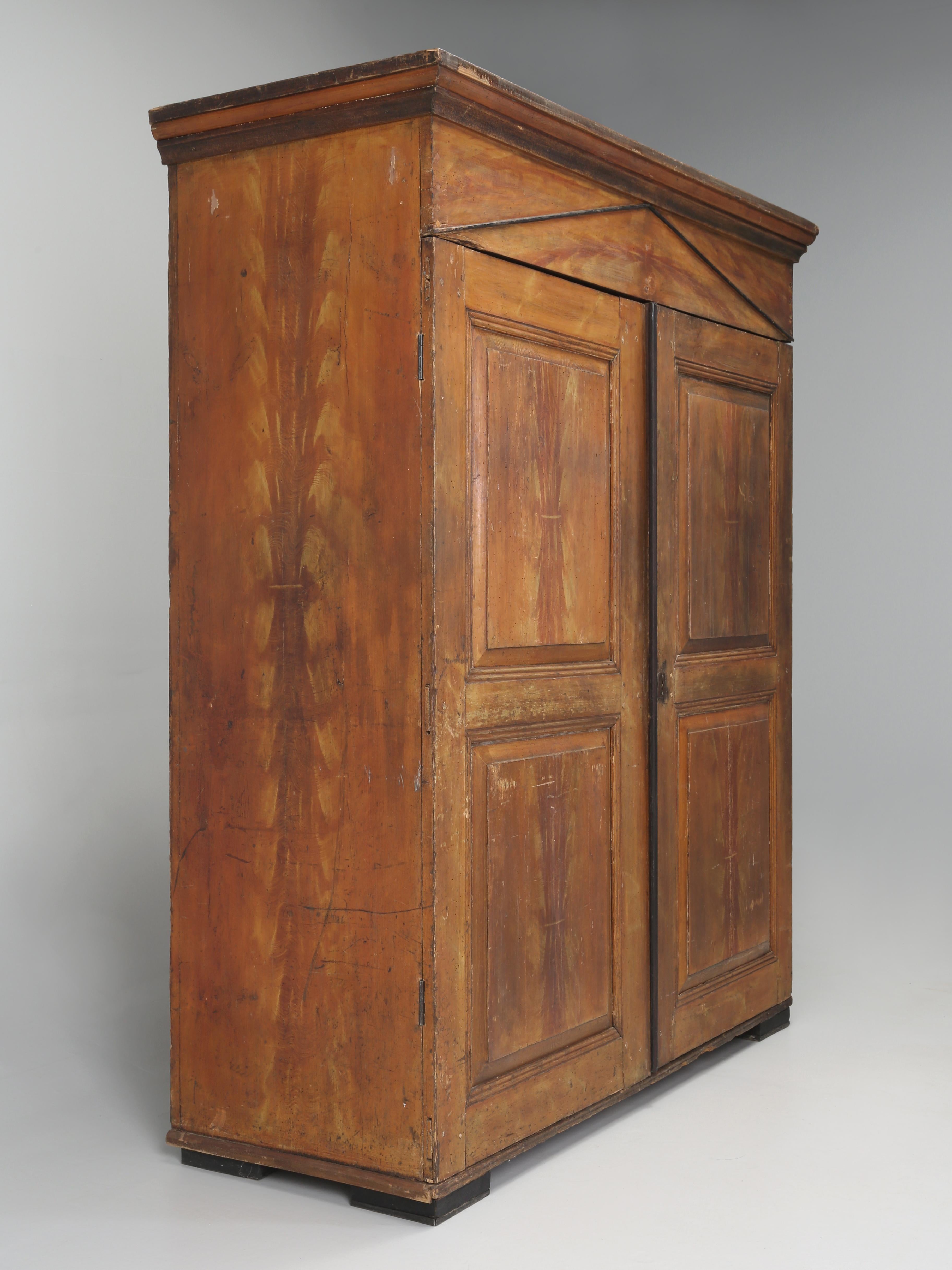 Country Antique Danish Original Paint Cupboard, Fitted interior From Private Collection For Sale