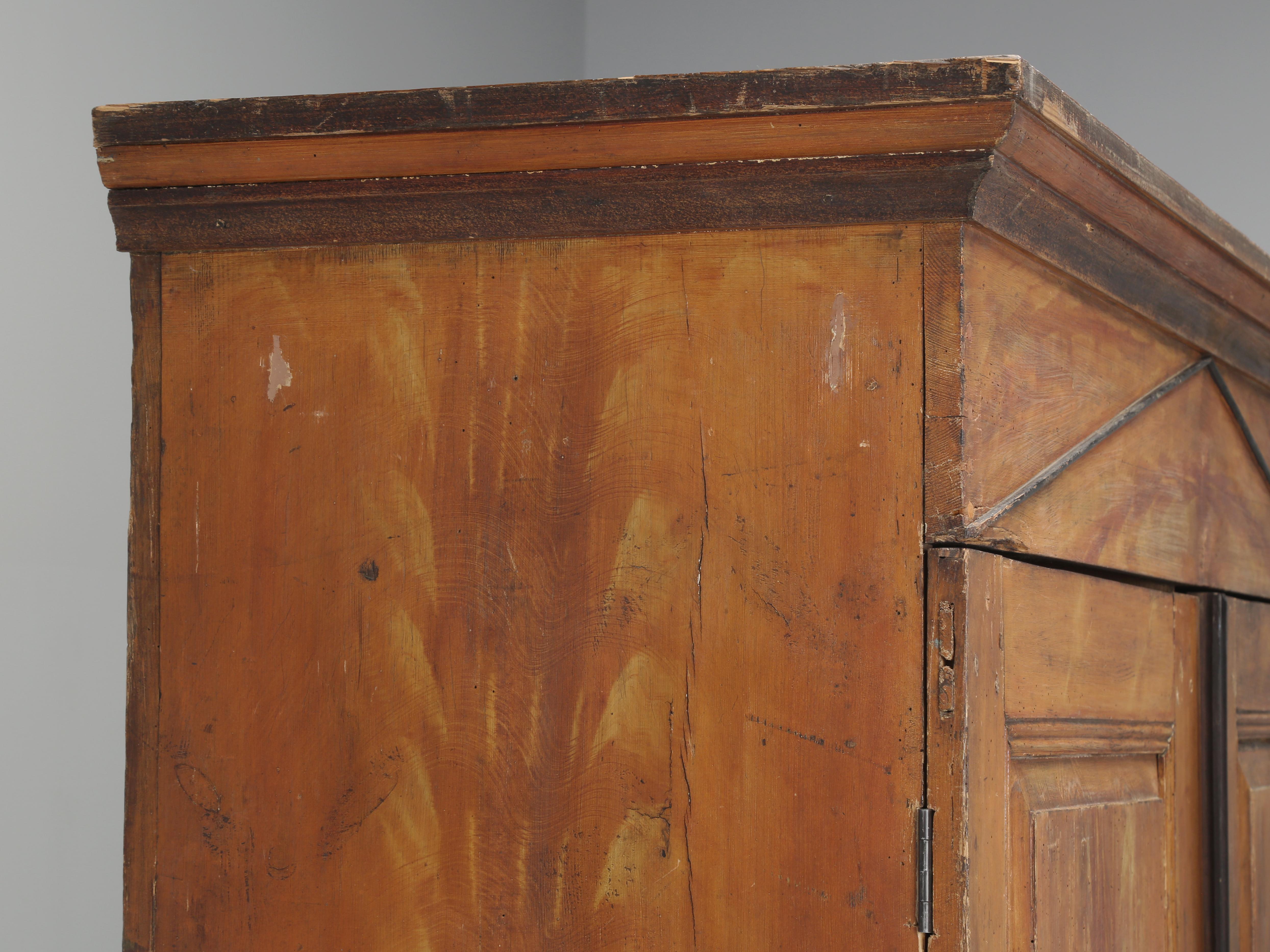 Hand-Crafted Antique Danish Original Paint Cupboard, Fitted interior From Private Collection For Sale