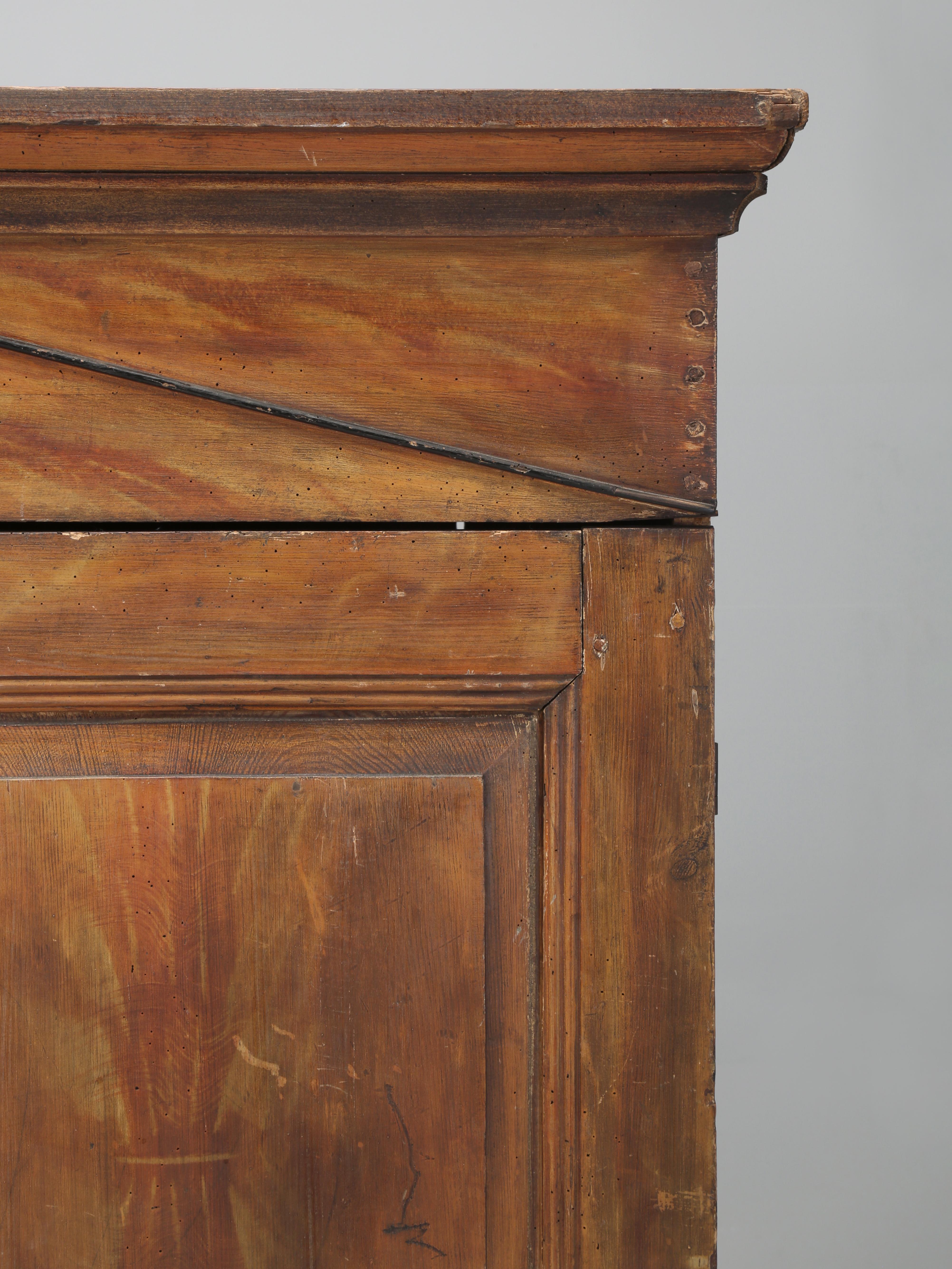 Pine Antique Danish Original Paint Cupboard, Fitted interior From Private Collection For Sale