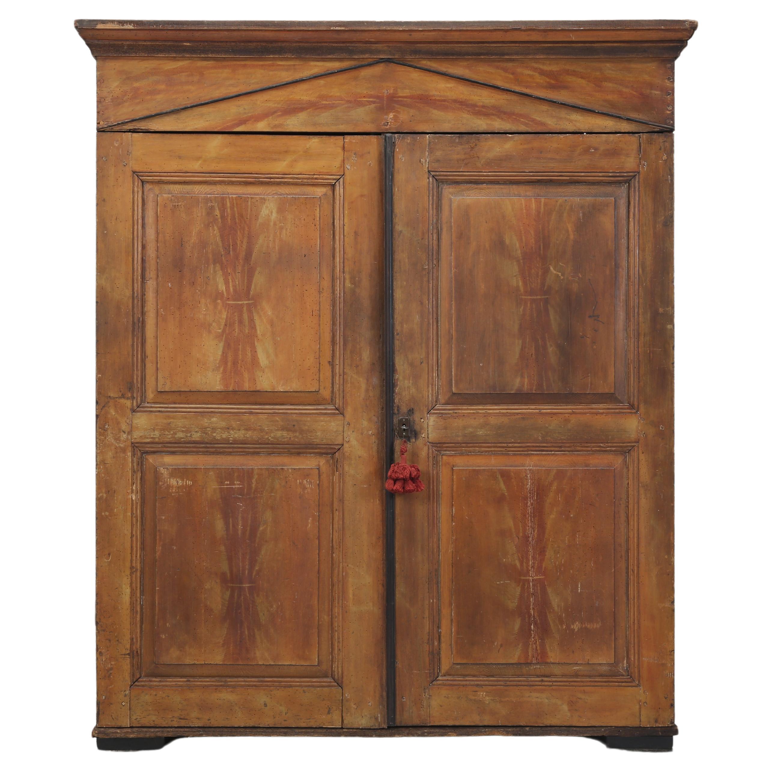 Antique Danish Original Paint Cupboard, Fitted interior From Private Collection For Sale