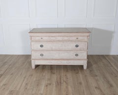 Antique Danish Painted Chest of Drawers in Antique White, Early 19th Century