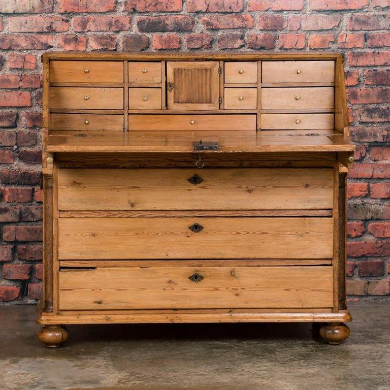 Antique Danish Pine Breakfront Bureau / Desk, circa 1840 at 1stDibs ...