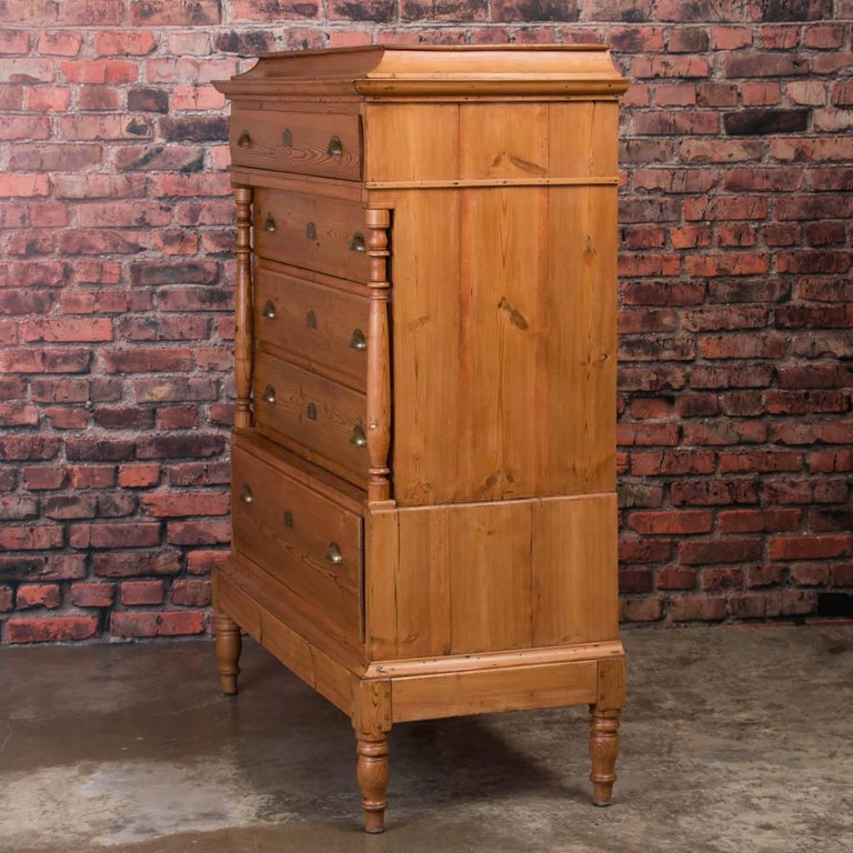 Antique Danish Pine Chest of Drawers For Sale at 1stdibs