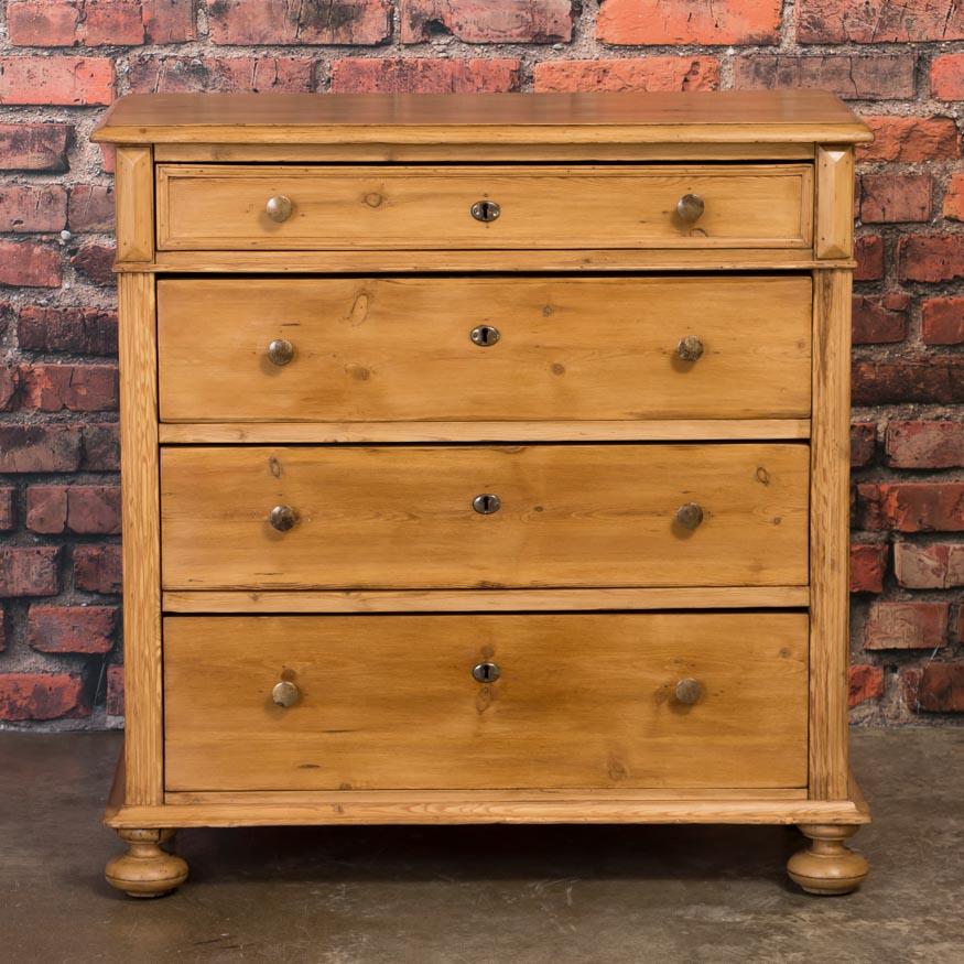 Antique Danish Pine Chest of Drawers In Good Condition In Round Top, TX