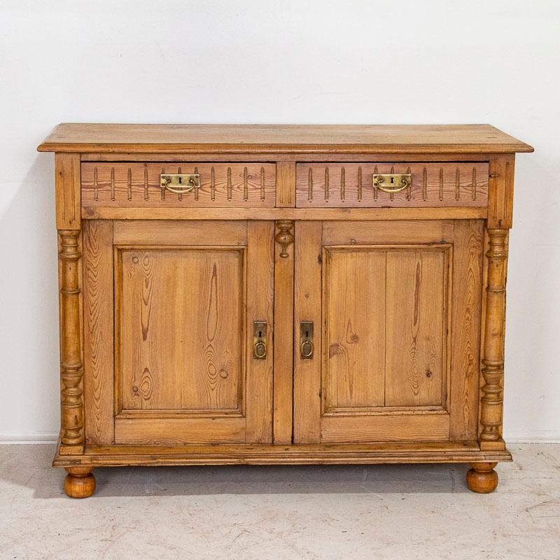 Antique Danish Pine Sideboard Cabinet In Good Condition In Round Top, TX