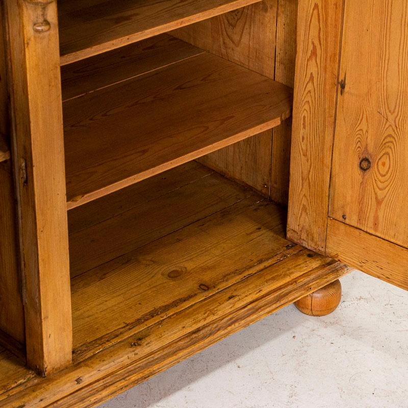 Wood Antique Danish Pine Sideboard Cabinet
