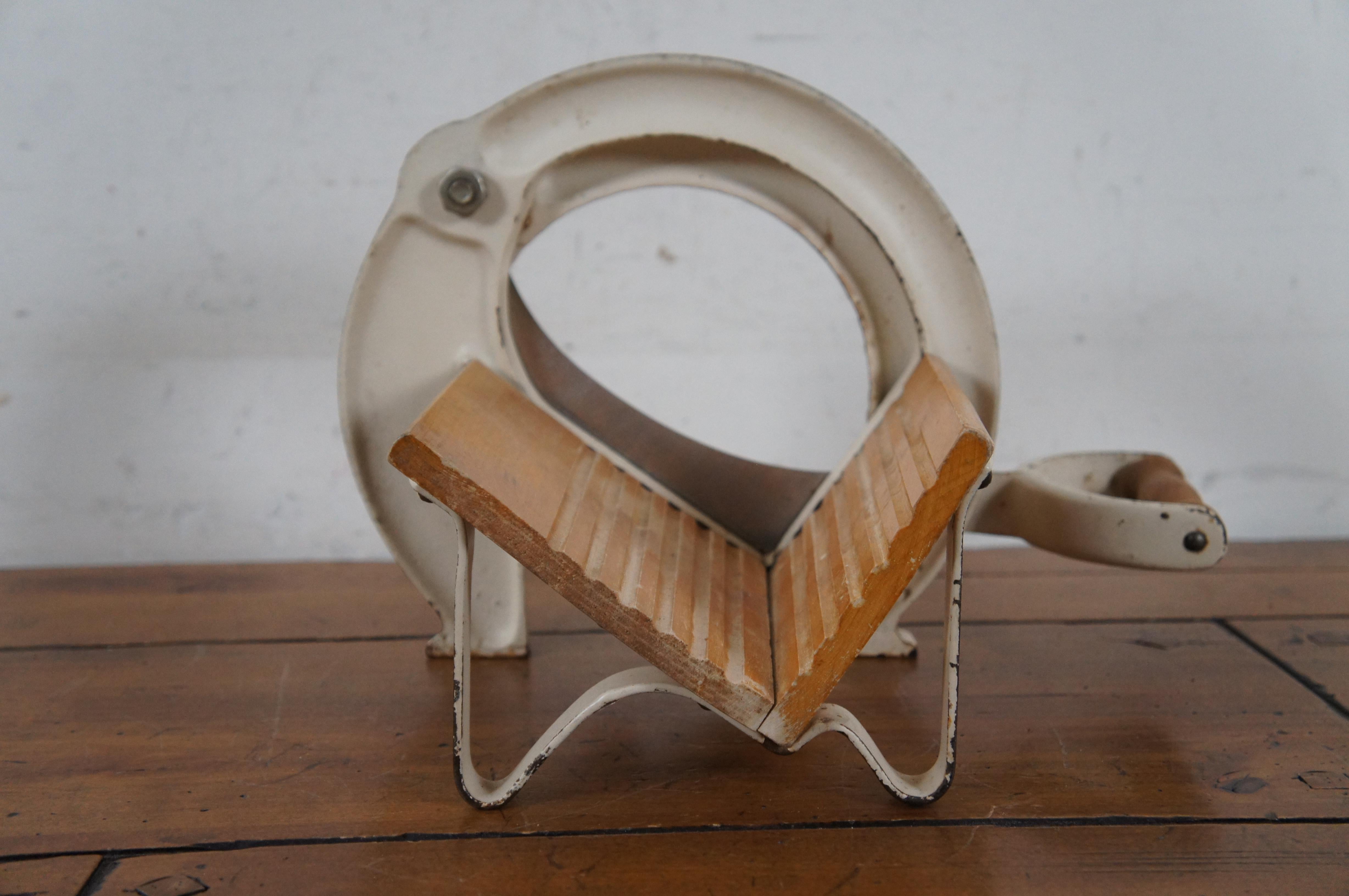 Metal Antique Danish Raadvad 294 Industrial Farmhouse Wood & Iron Bread Slicer 14