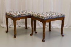 Antique Danish Rococo Style Stools in Birch, 1870s. Set of 2.