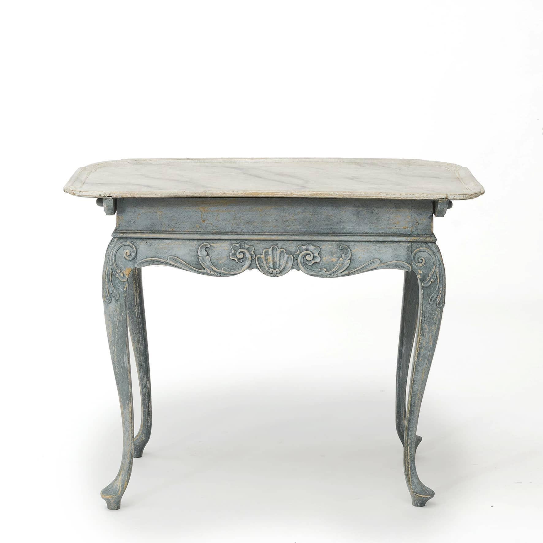 Painted Antique Danish Rococo Tray Table, C. 1770 For Sale
