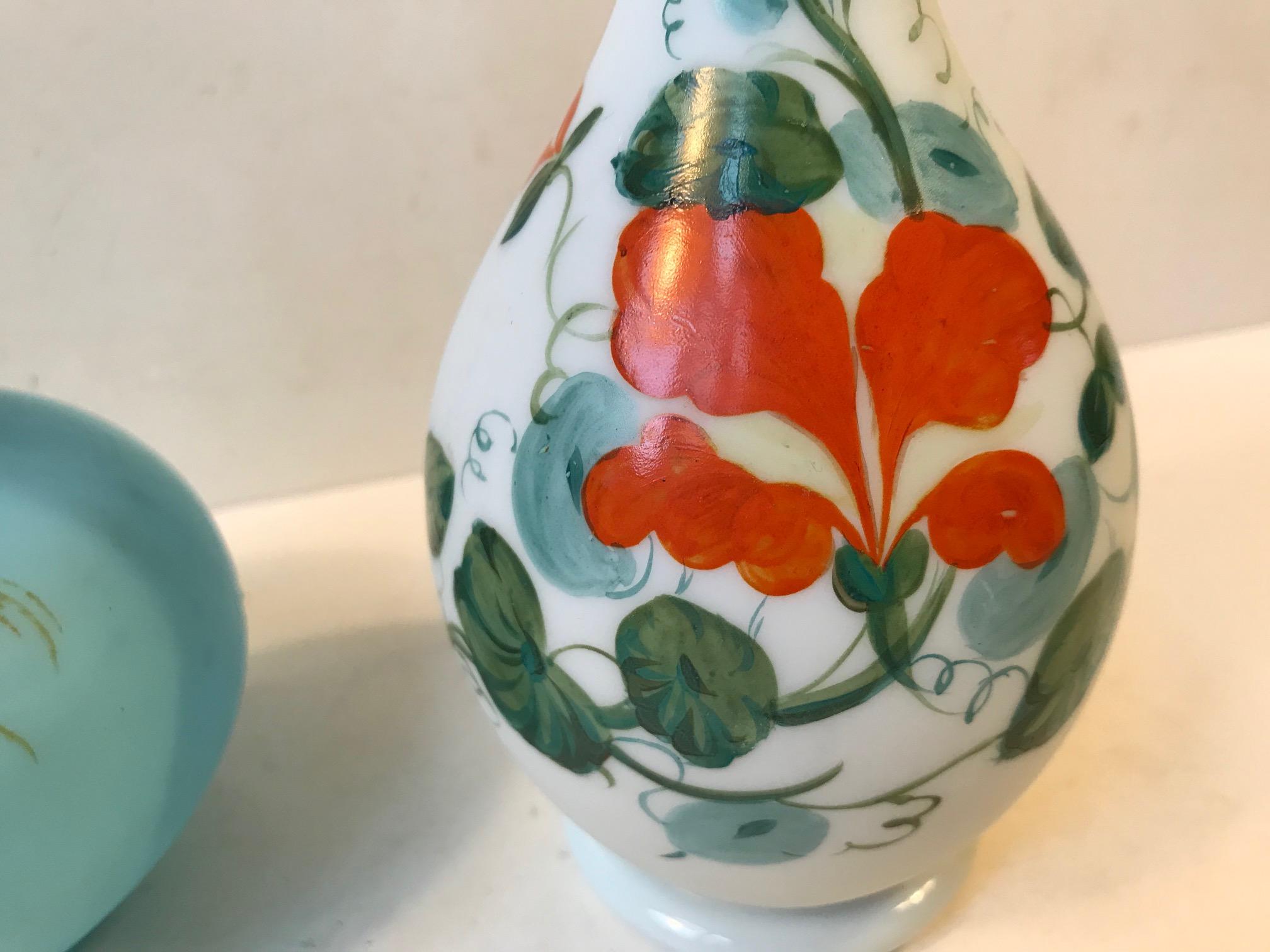 Antike dänische Vasen aus satiniertem Opalglas von Fyns Glasværk:: 1900er Jahre (Jugendstil) im Angebot