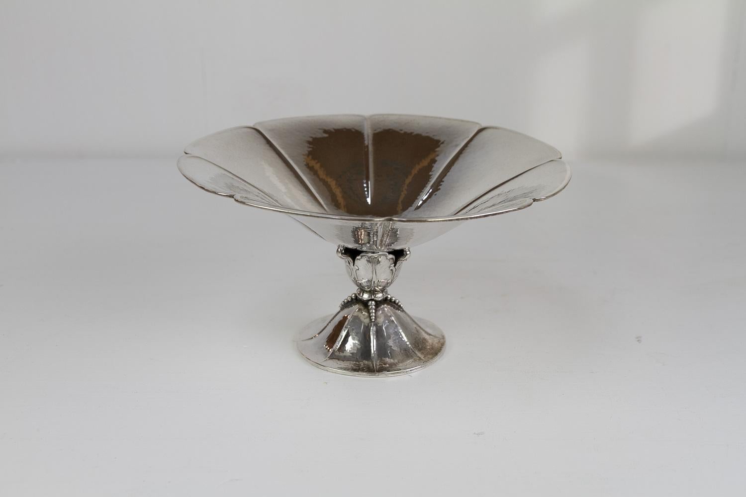 Art Nouveau Antique Danish Silver Bowl, 1920s. For Sale