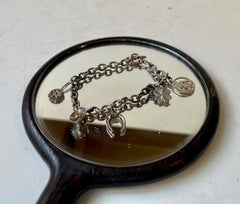 Antique Danish Silver Charm Bracelet with 5 Charms