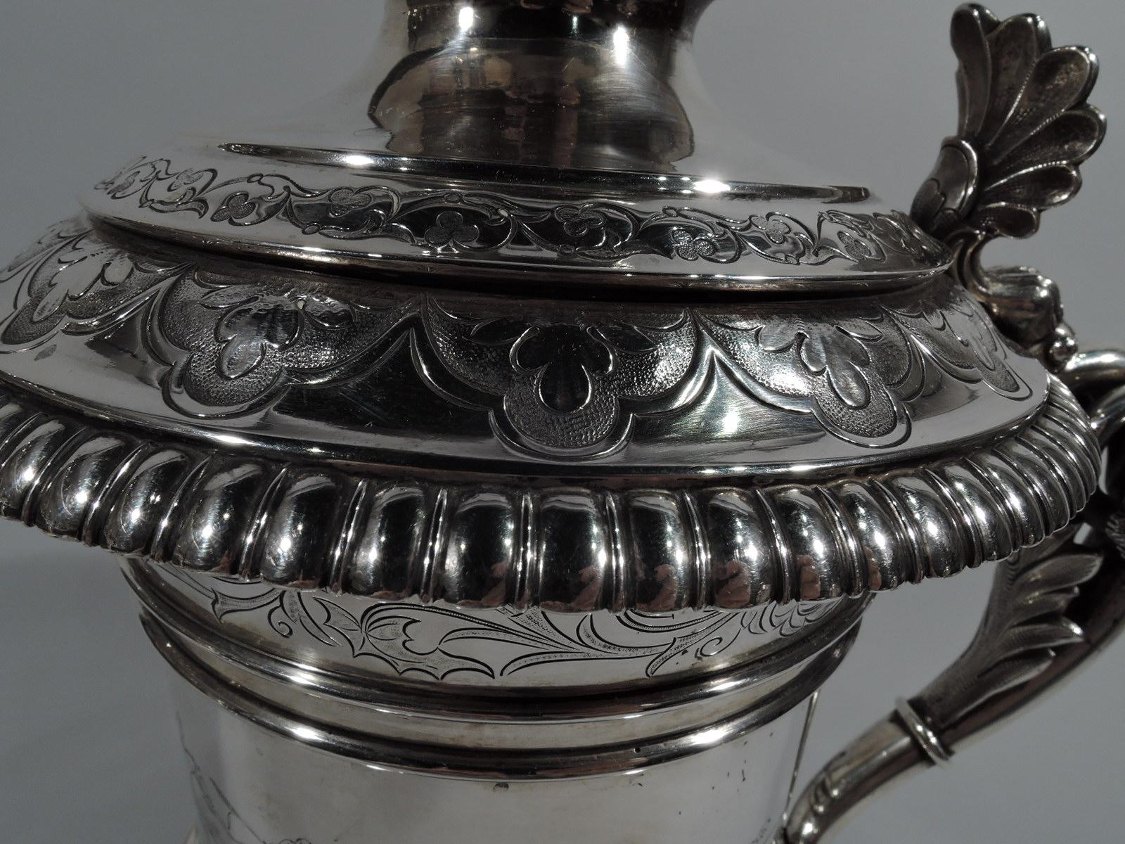 Neoclassical Revival Antique Danish Silver Horse Race Tankard with Royal Presentation