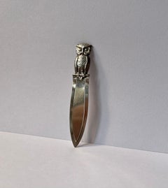 Antique Danish Silver Owl Bookmark by Hugo Grün