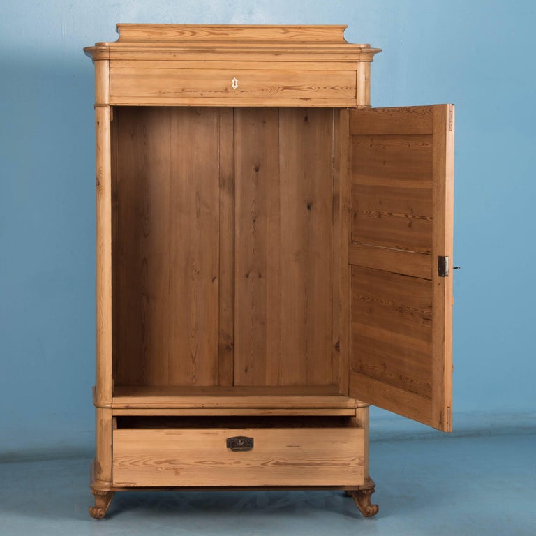 Antique Danish Single Door Pine Armoire at 1stDibs