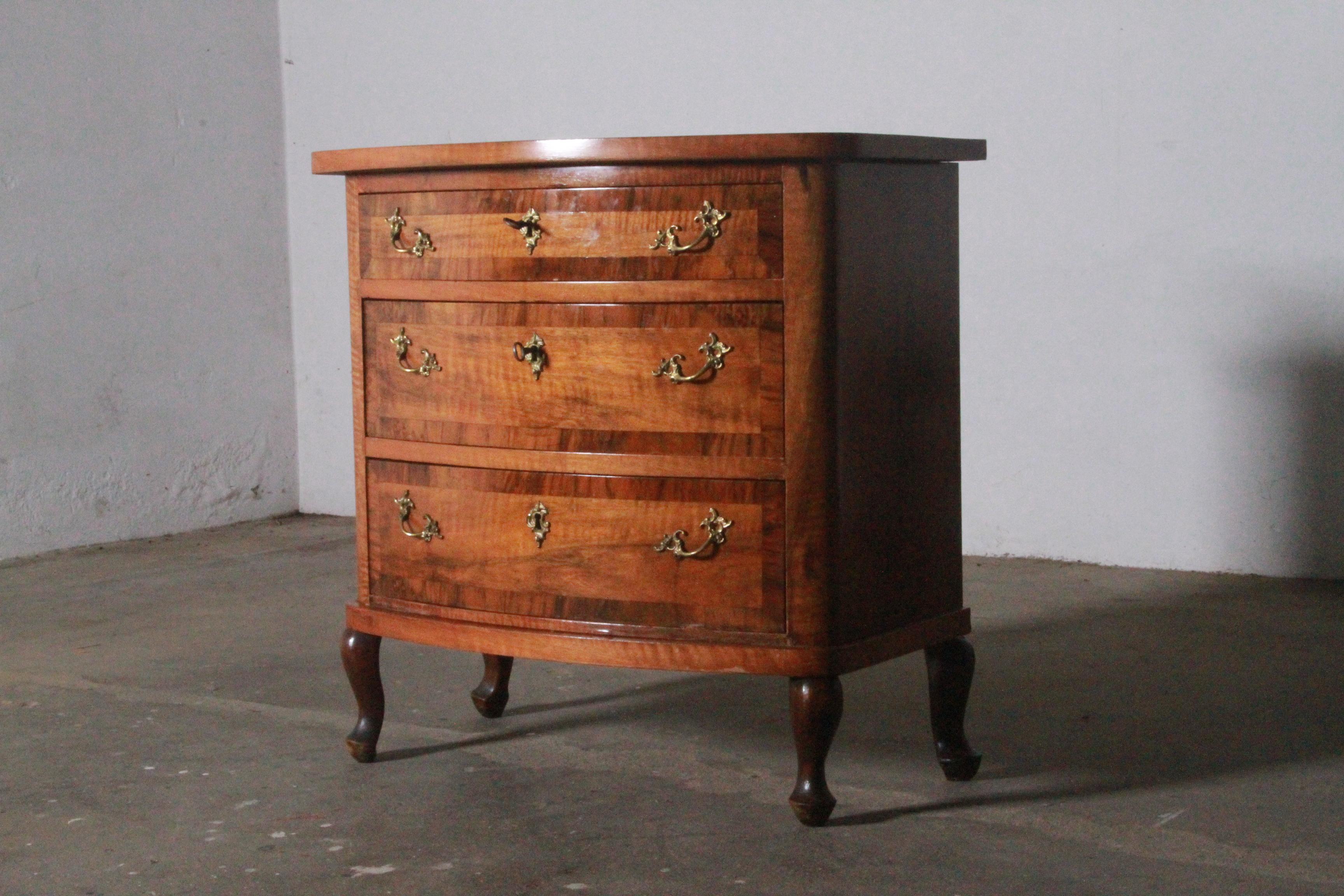 19th Century Antique Danish Small Dresser, Cabinet Baroque