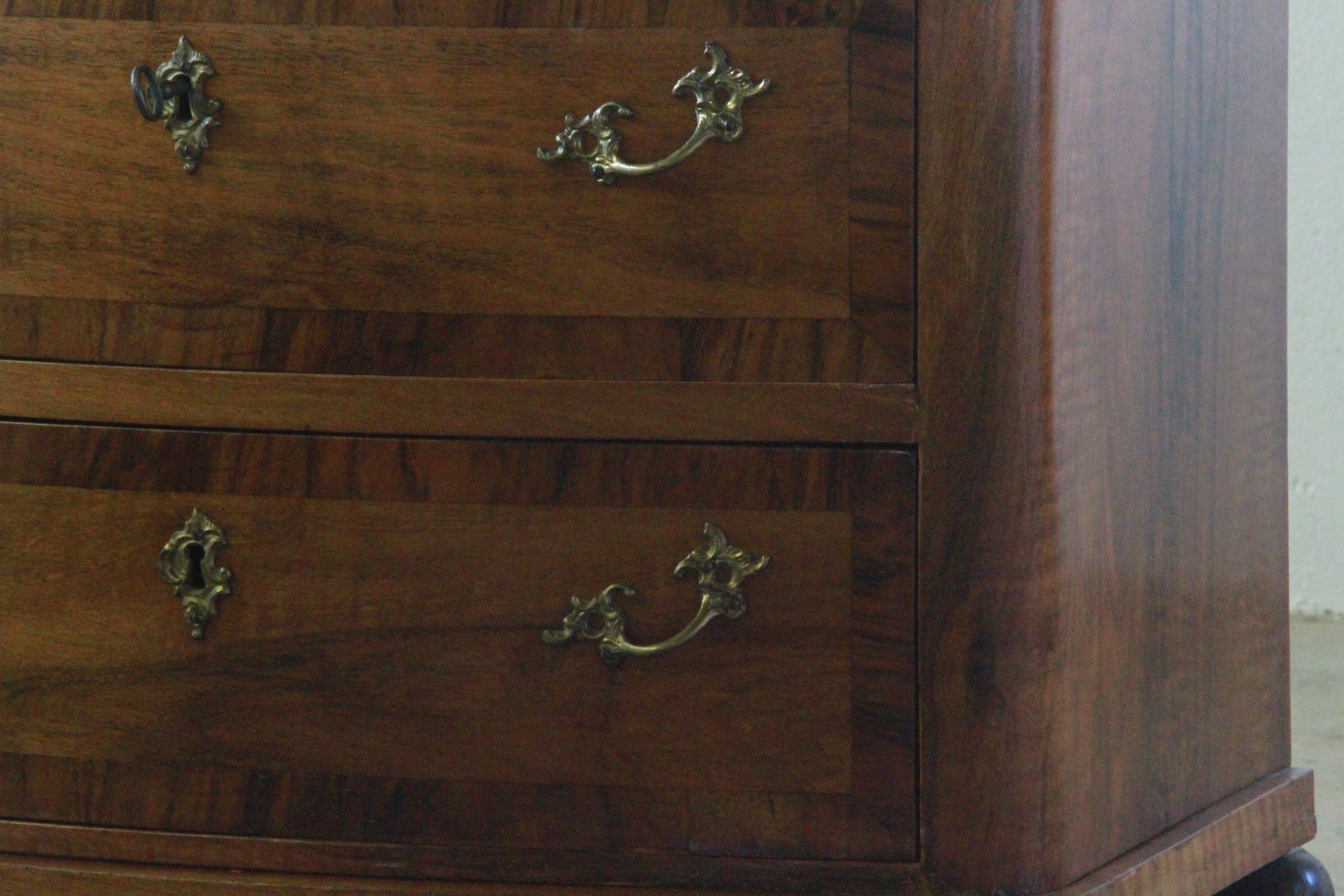 Antique Danish Small Dresser, Cabinet Baroque 1