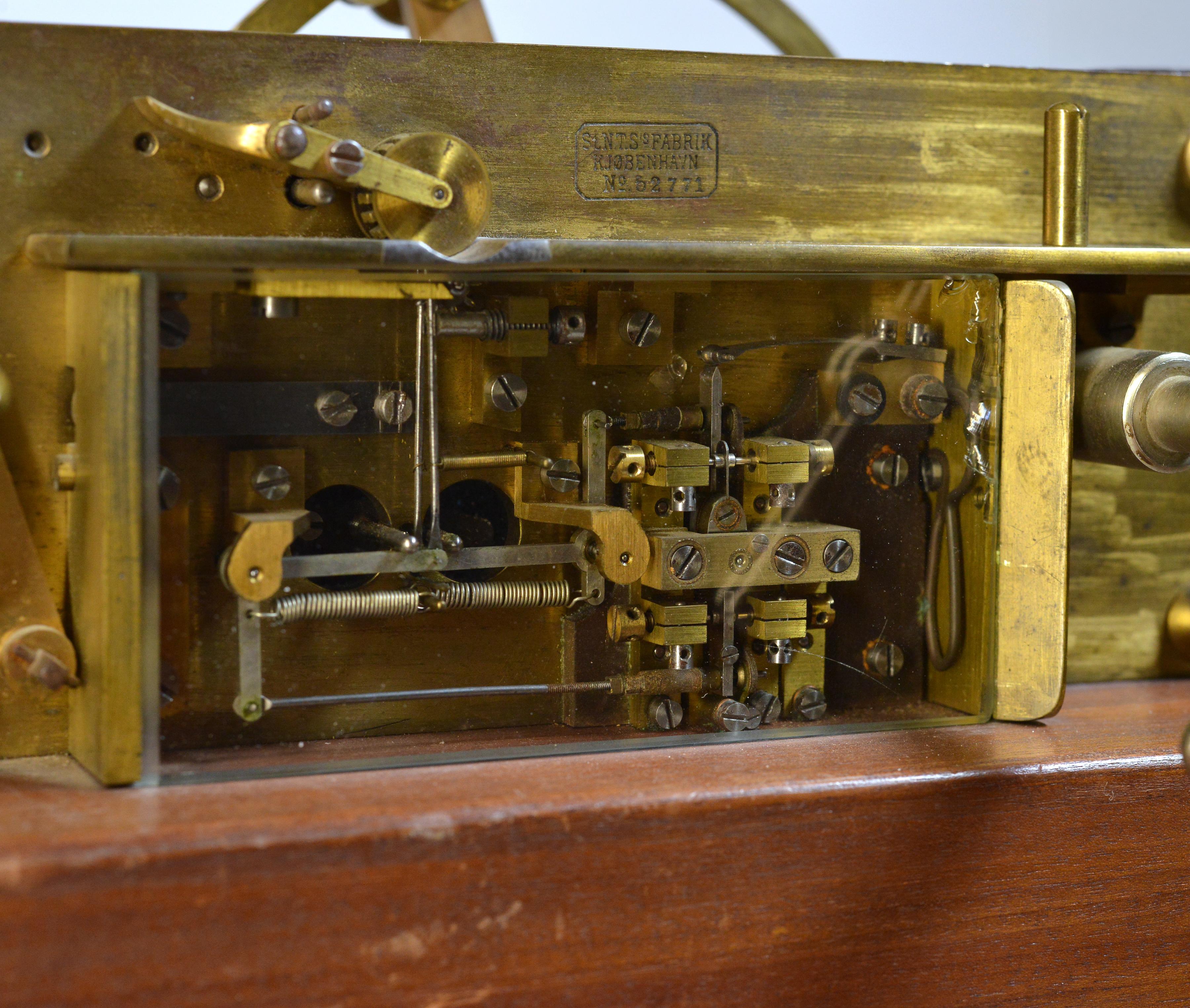 Hand-Crafted Antique Danish SNTS Morse Telegraph Register Wheatstone transmitter For Sale
