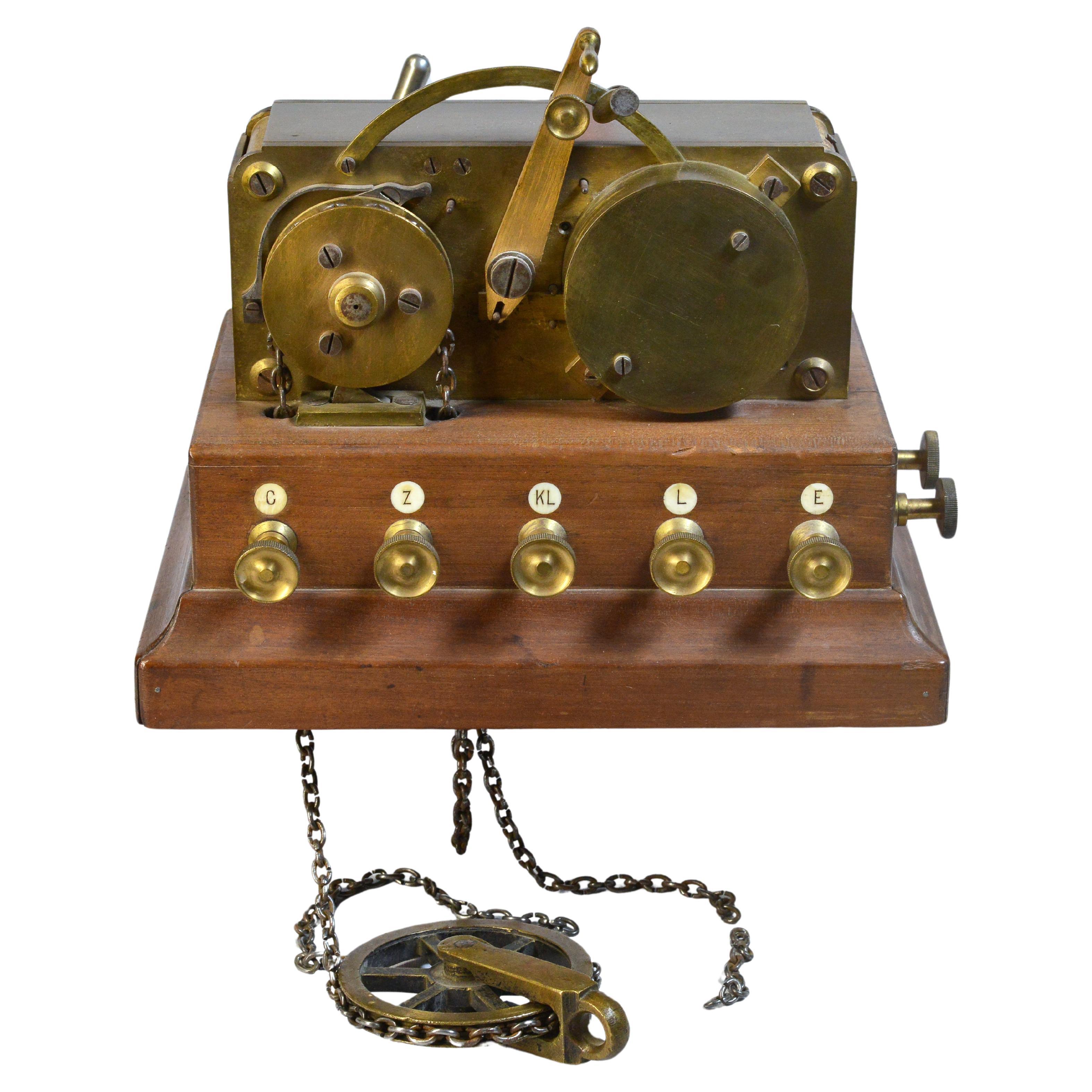 Antique Danish SNTS Morse Telegraph Register Wheatstone transmitter For Sale