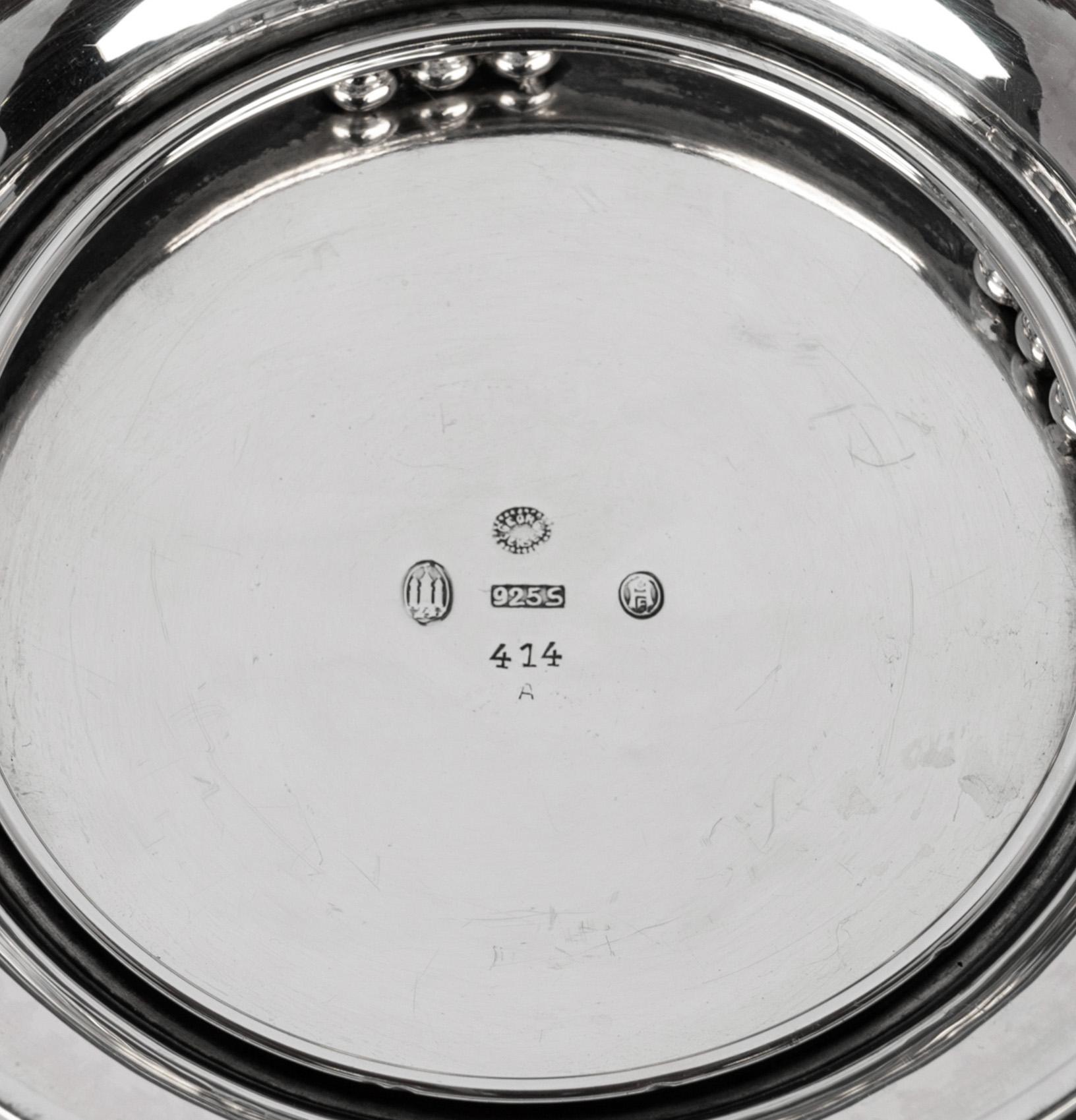 Antica ciotola danese in argento Sterling Art Nouveau con piede di Georg Jensen 1915 in vendita 1