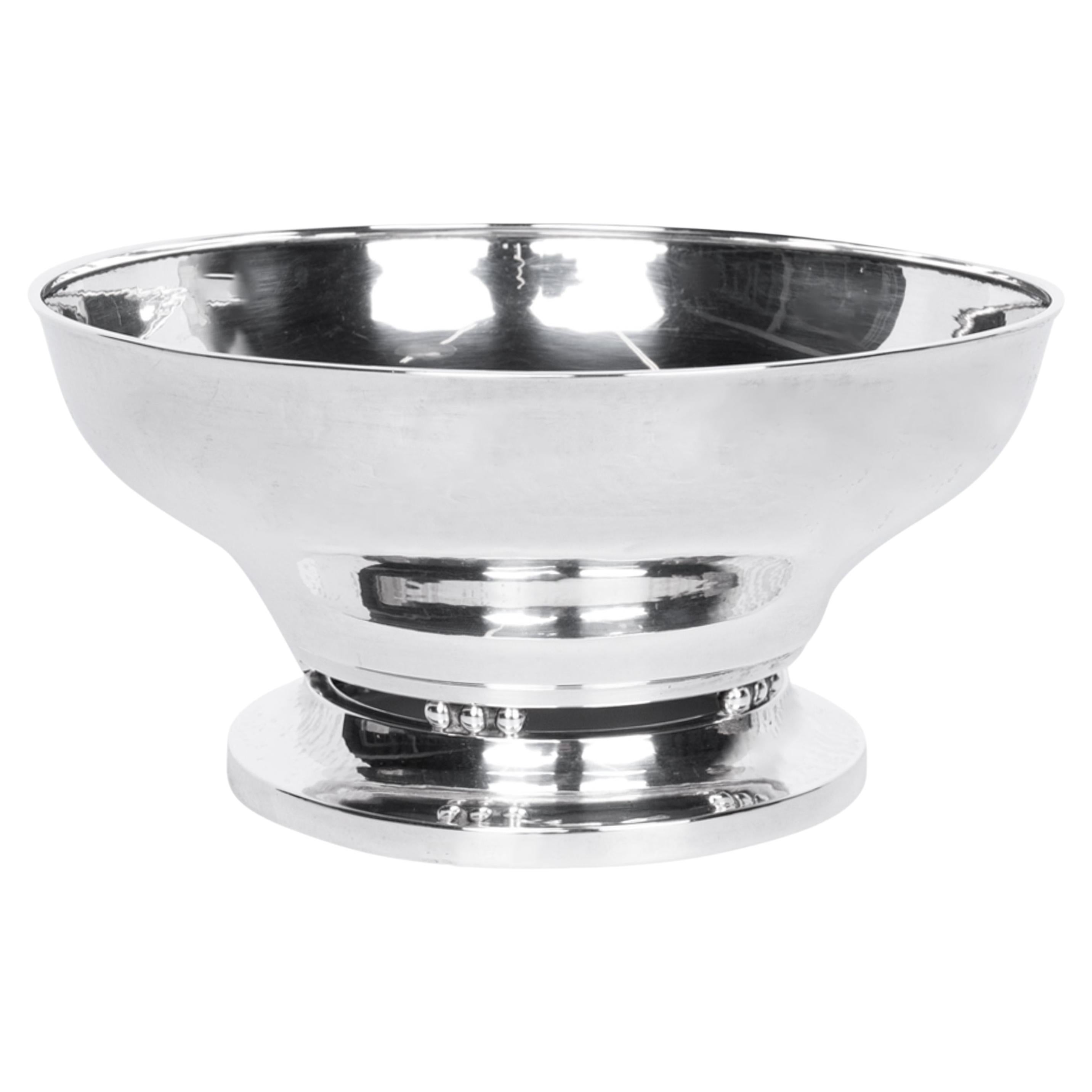 Antica ciotola danese in argento Sterling Art Nouveau con piede di Georg Jensen 1915