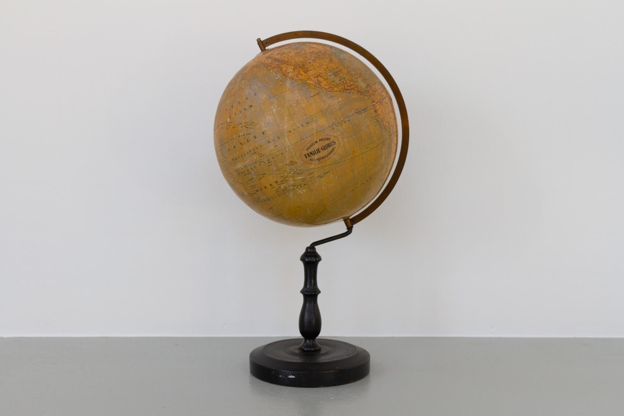 Antique Danish Terrestrial Globe, 1900s For Sale 9