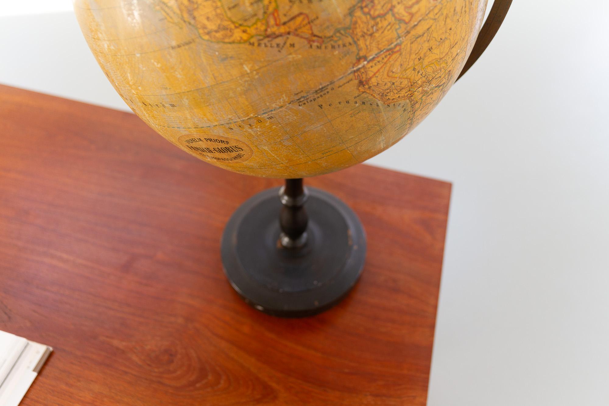 Wood Antique Danish Terrestrial Globe, 1900s For Sale