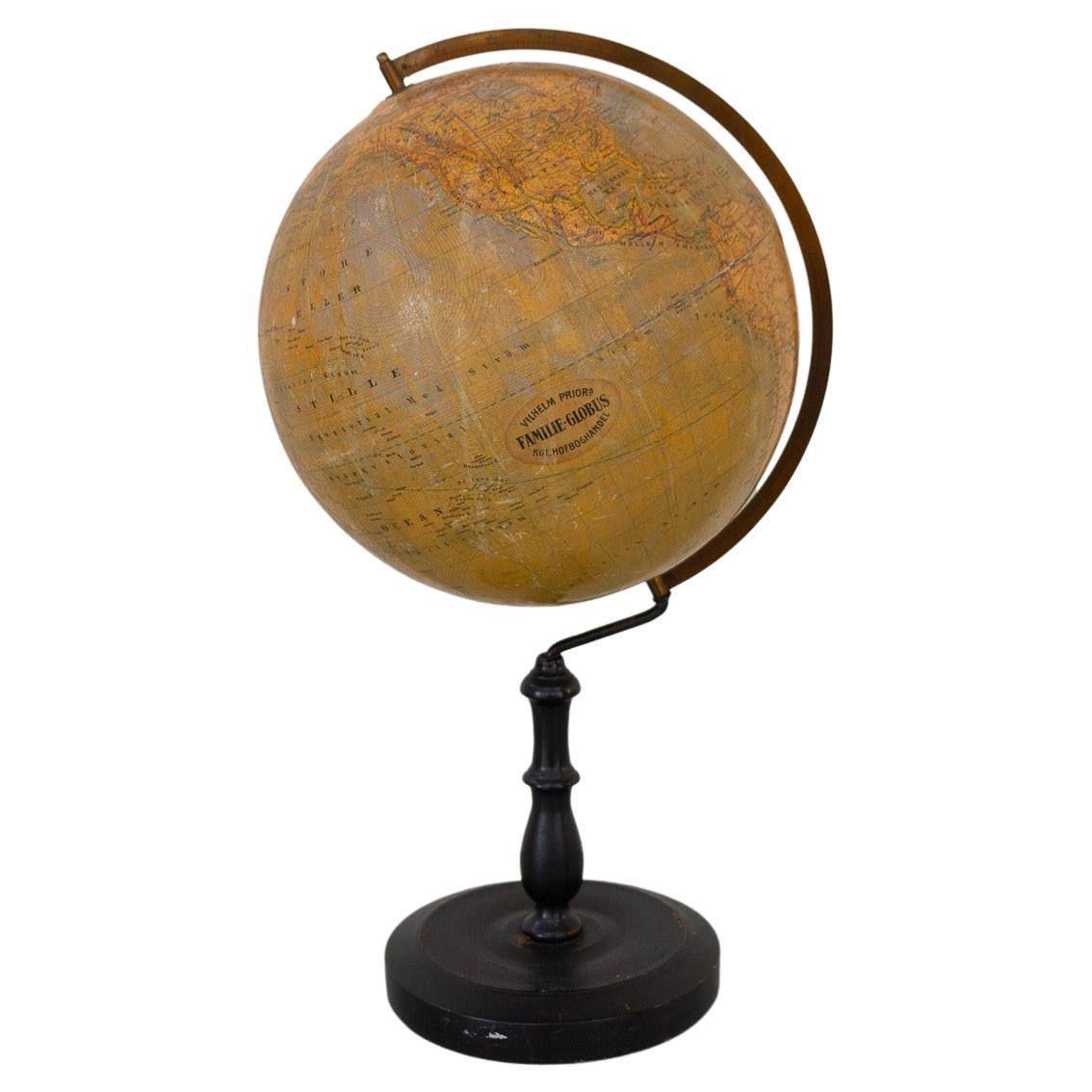 Antique Danish Terrestrial Globe, 1900s For Sale