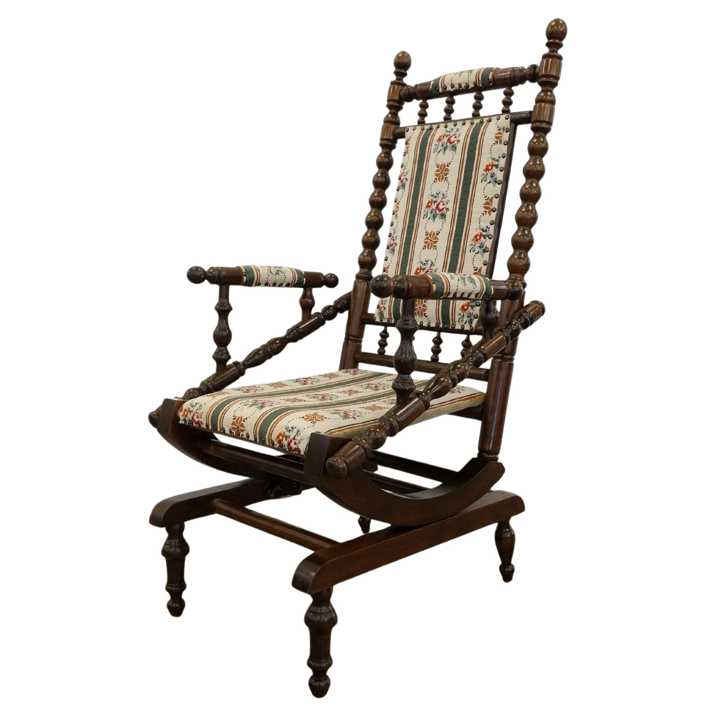 Antique Danish Victorian Style Rocking Chair