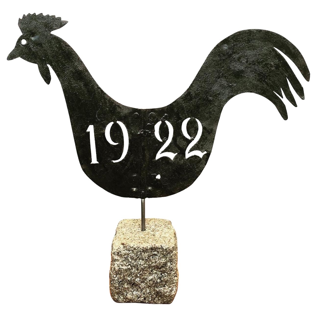 Antique Danish Weather Vane in the Form of a Cockerel For Sale