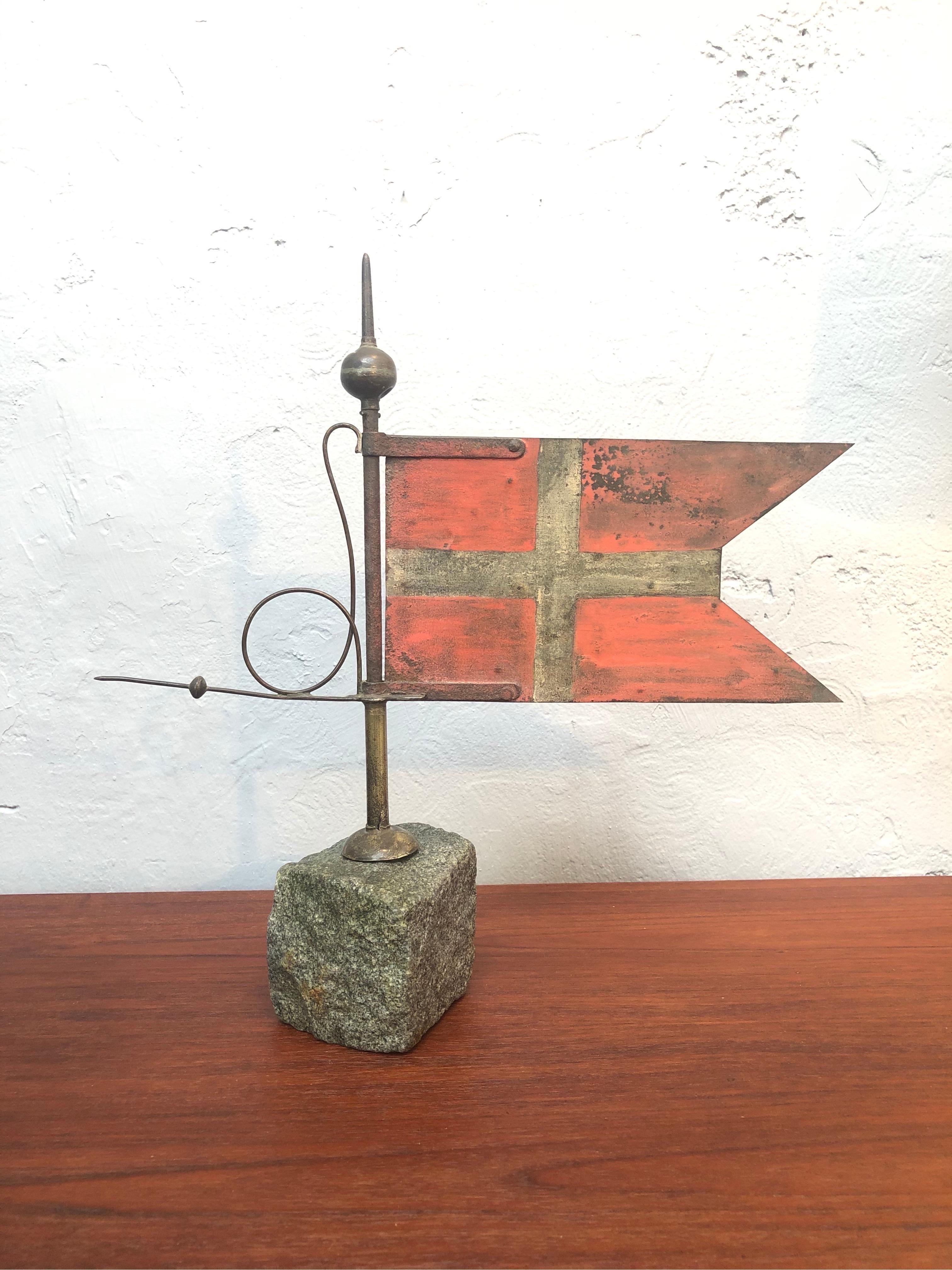 Antique Danish Weather Vane in the Form of a Danish Flag 1