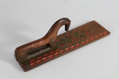 Antique Danish Wooden Mangle Board, a Wedding Love Gift with Horse 1750-1800