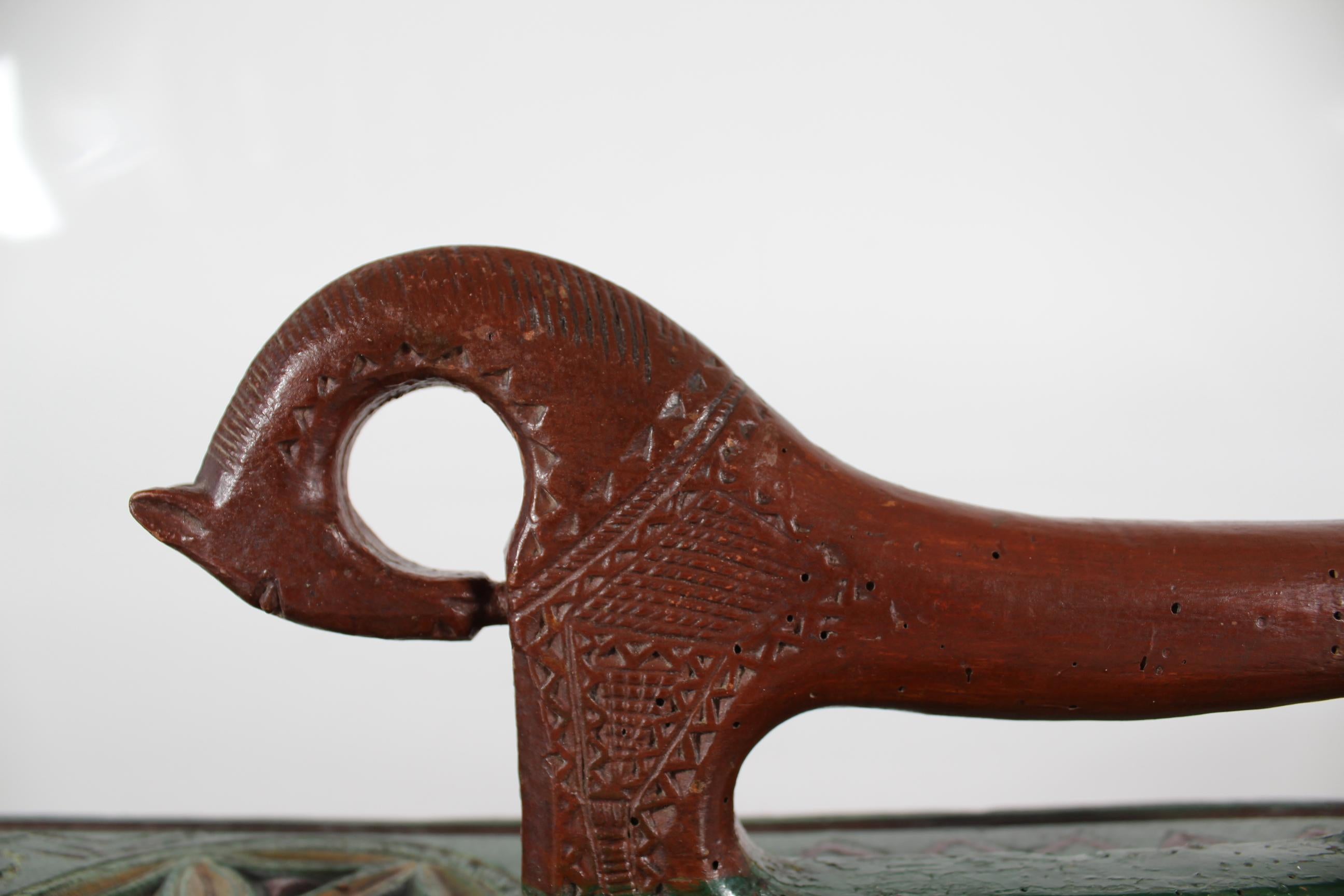 Antikes dänisches Mangle-Karton-Hochzeits-/ Liebesgeschenk aus Holz mit Pferd, datiert 1768 im Angebot 5