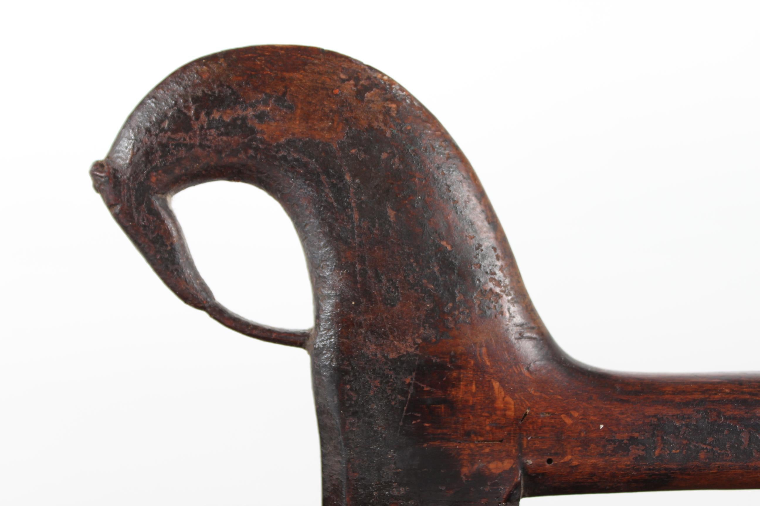 Scandinavian Antique Danish Wooden Mangle Board Wedding Love Gift with Horse Dated 1784