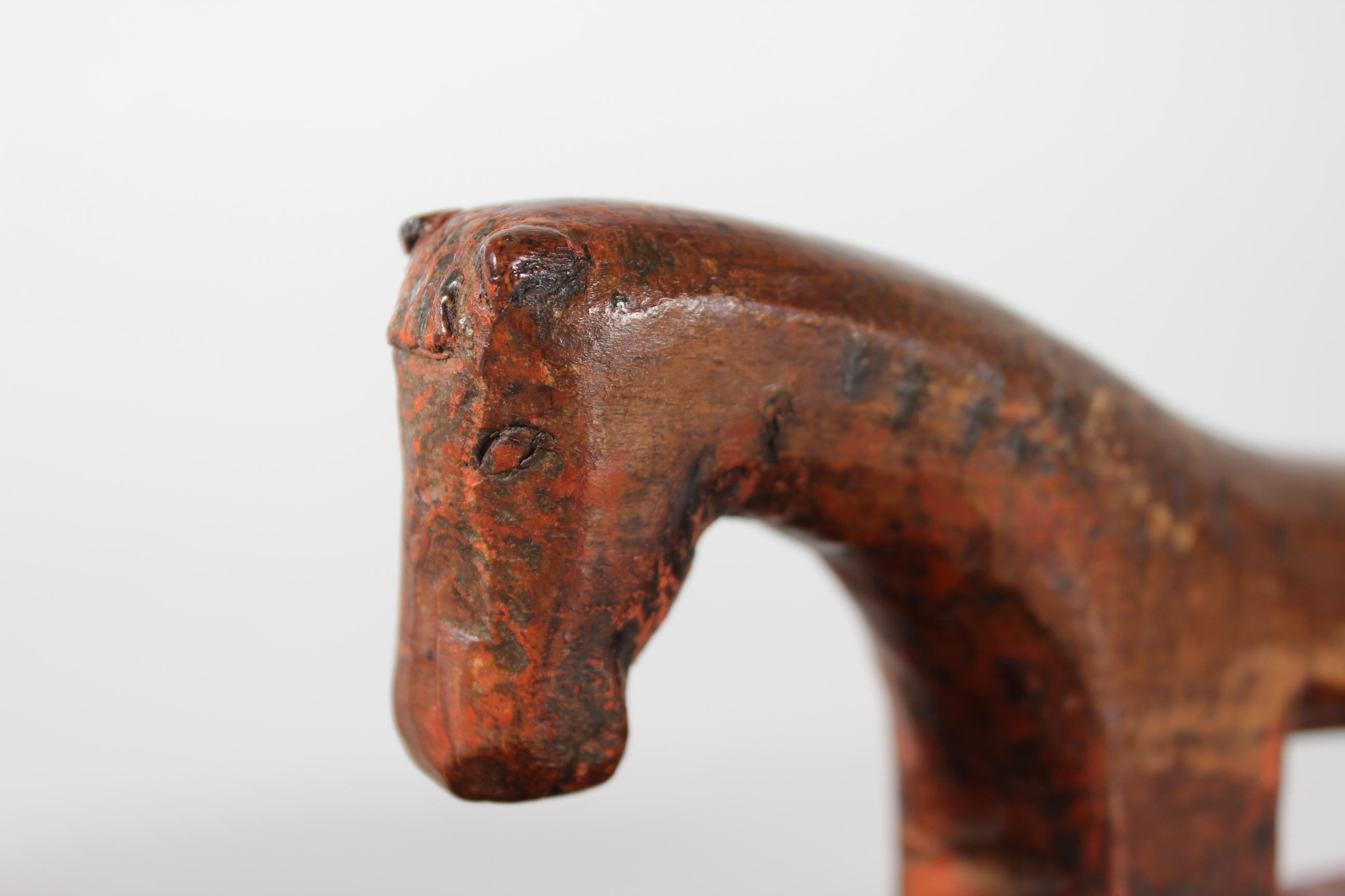 Antique Danish Wooden Mangle Board Wedding Love Gift with Horse Dated 1791 4