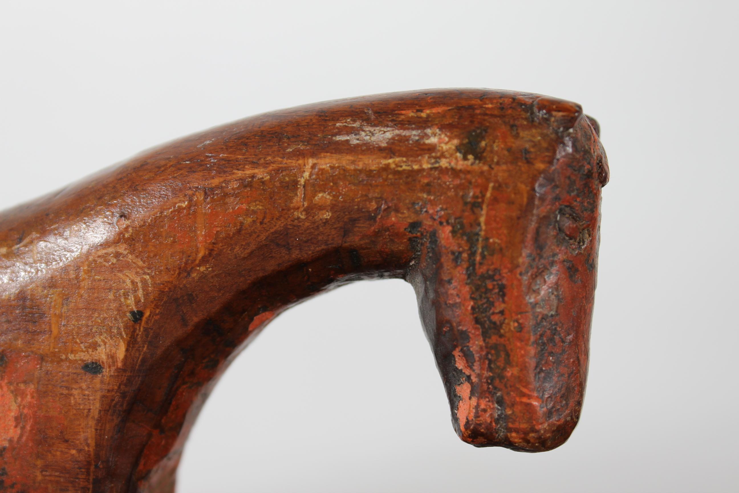 Antique Danish Wooden Mangle Board Wedding Love Gift with Horse Dated 1791 1