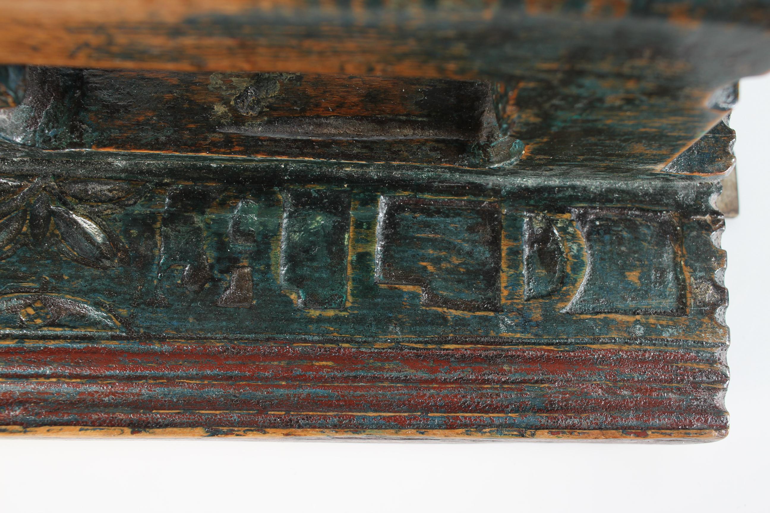 Antique Danish Wooden Mangle Board Wedding Love Gift with Horse Dated 1815 In Fair Condition In Silkeborg, Silkeborg