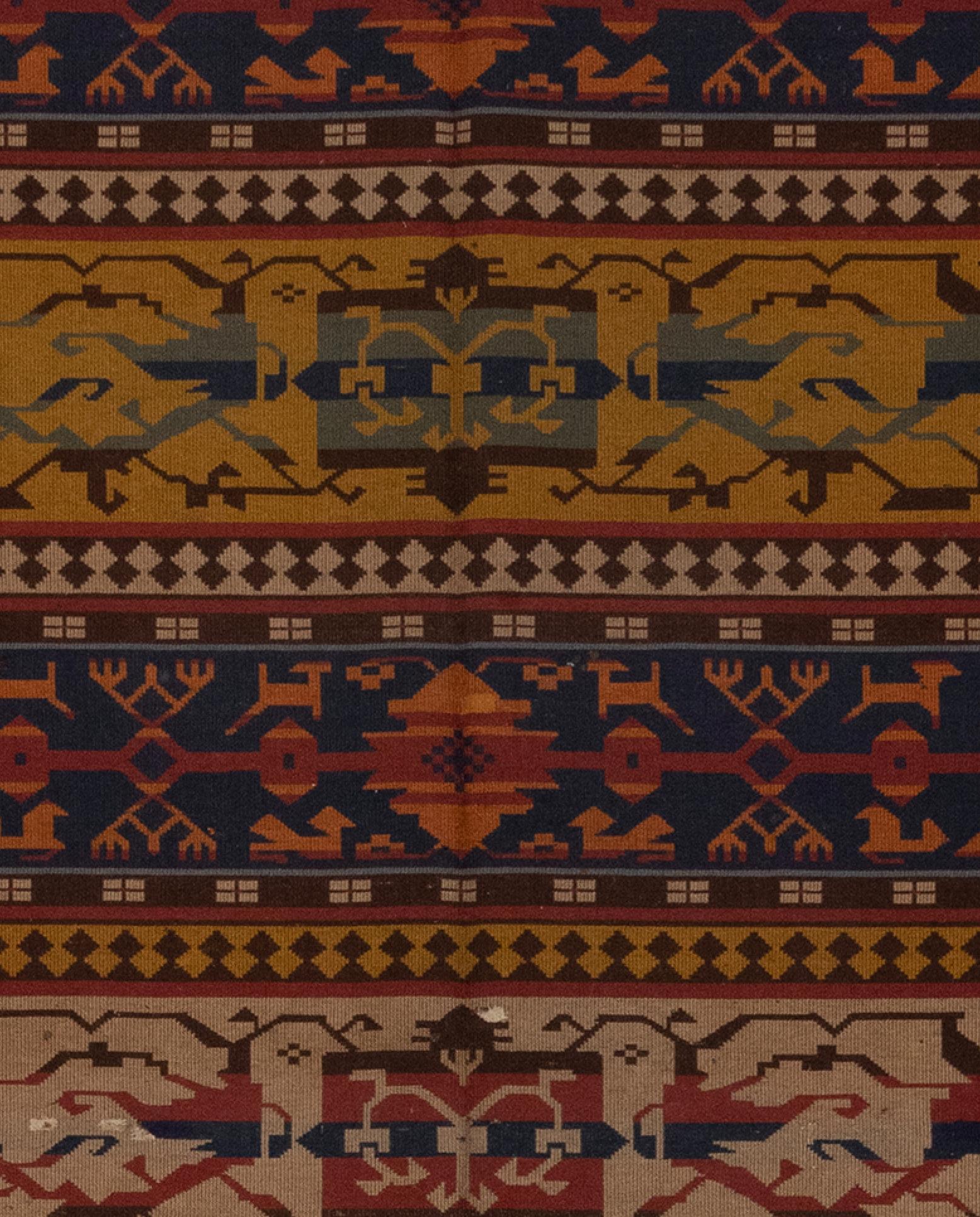 Tapis danois ancien en laine Excellent état - En vente à Los Angeles, CA