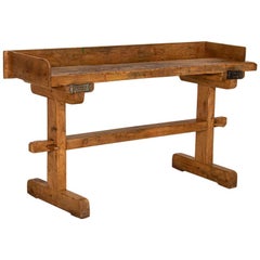 Antique Danish Work Bench Console Table
