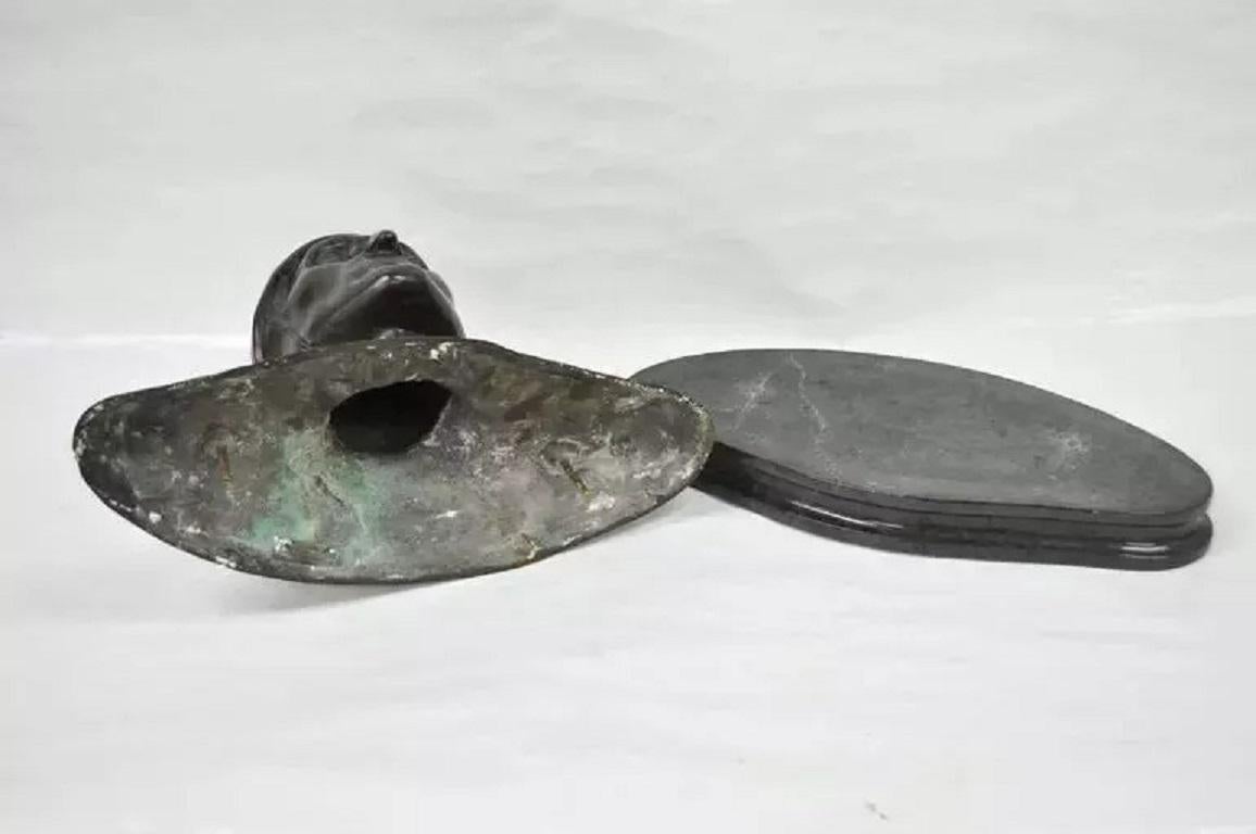 Ancienne sculpture de buste en bronze de Dante Alighieri Grand Tour sur socle en marbre en vente 2